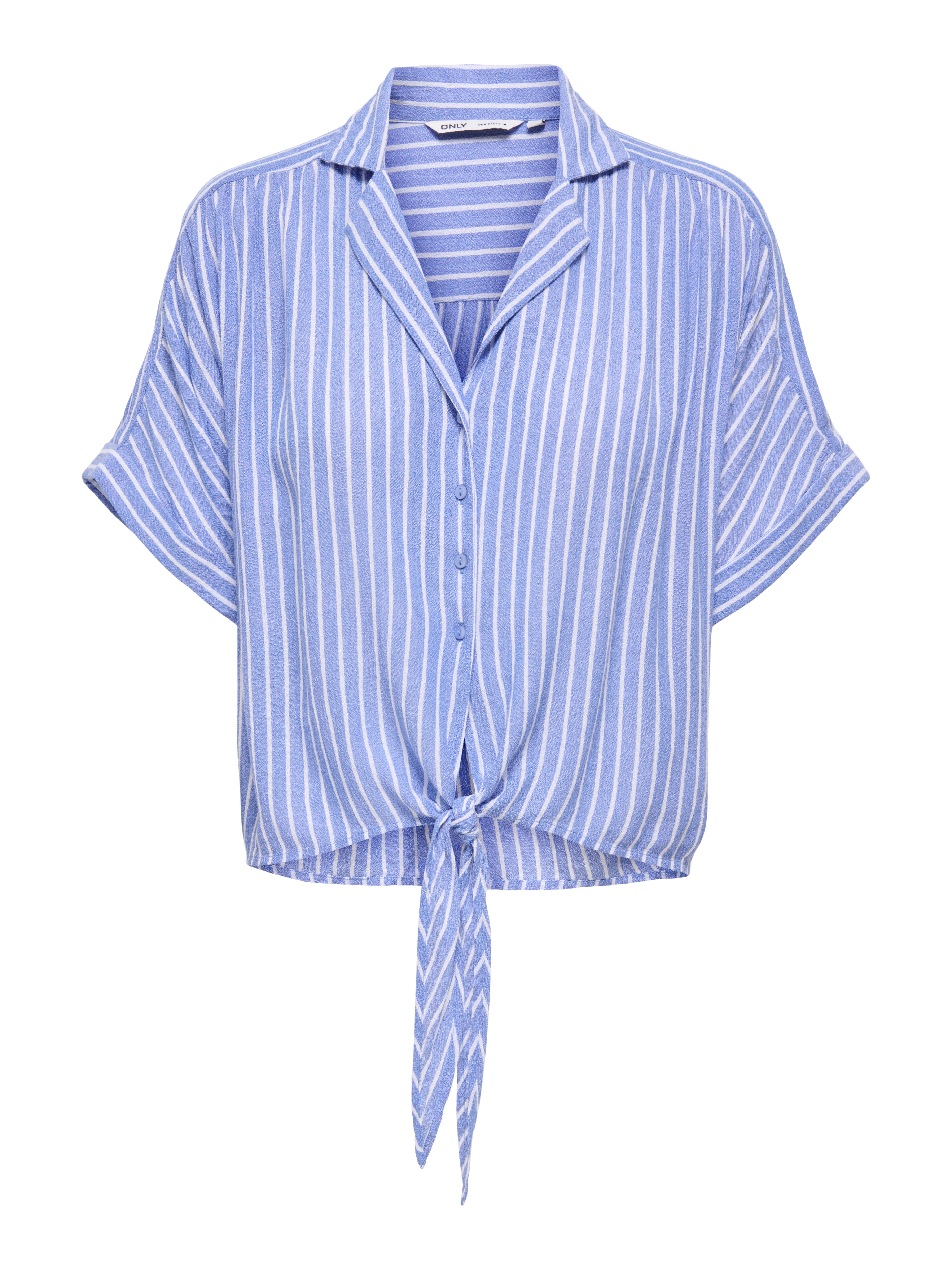 ONLY Kurzarmbluse ONLPAULA LIFE S/S TIE SHIRT WVN NOOS Viskose, regular fit