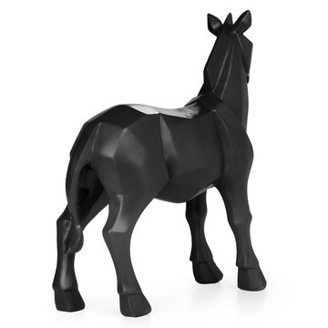 Moritz Dekofigur Polygonal Pferd schwarz, Polyresin Figuren Deko Geschenk Geometrische TierFigur Modern Skulptur