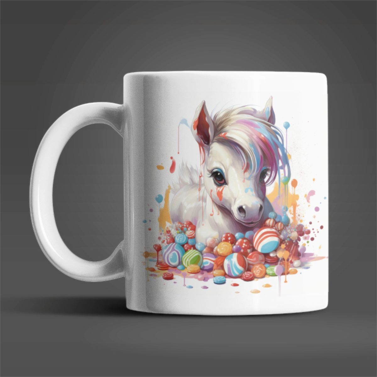 WS-Trend Tasse Süße Pferde Kaffeetasse Teetasse Tasse, Keramik, Geschenkidee Geschenk 330 ml