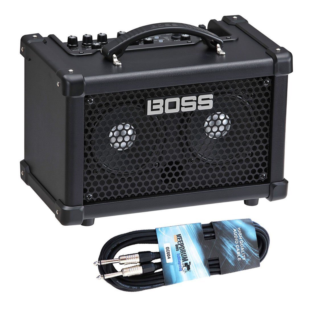Cube mit LX Amp Boss by Kabel Boss Dual Bass Verstärker Bass Roland