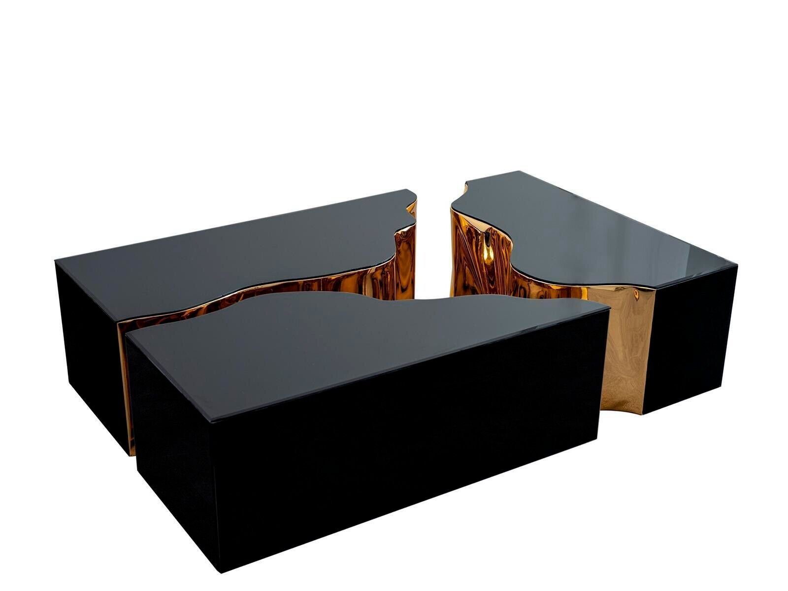 Couchtisch), Couchtisch Luxus Made Schwarz Dreiteiliger Wohnzimmermöbel (1-St., Europa Modern JVmoebel Couchtisch Tisch in