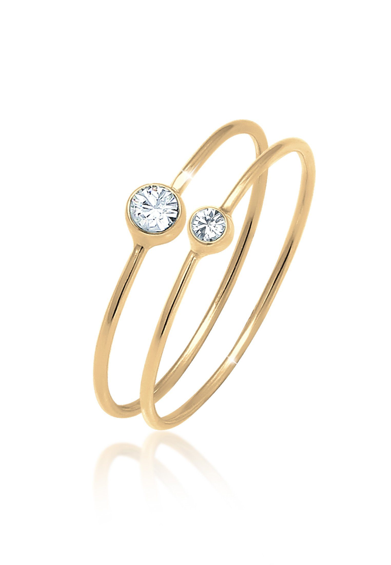 Ring-Set Solitär Kristalle (2 tlg) 925 Silber