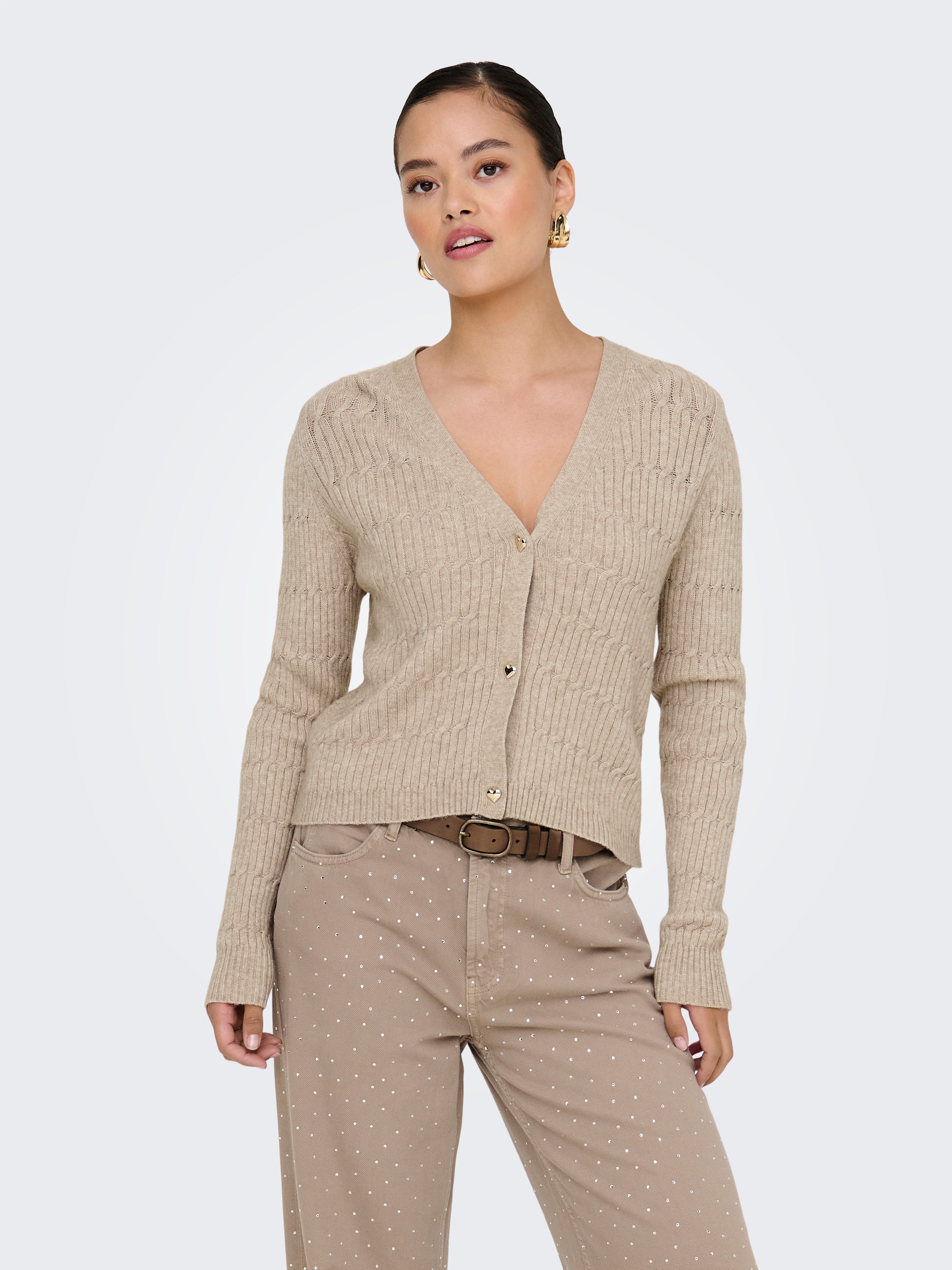 Strickjacke ONLKATIA LS CABLE V-NECK CARDIGAN CC KNT