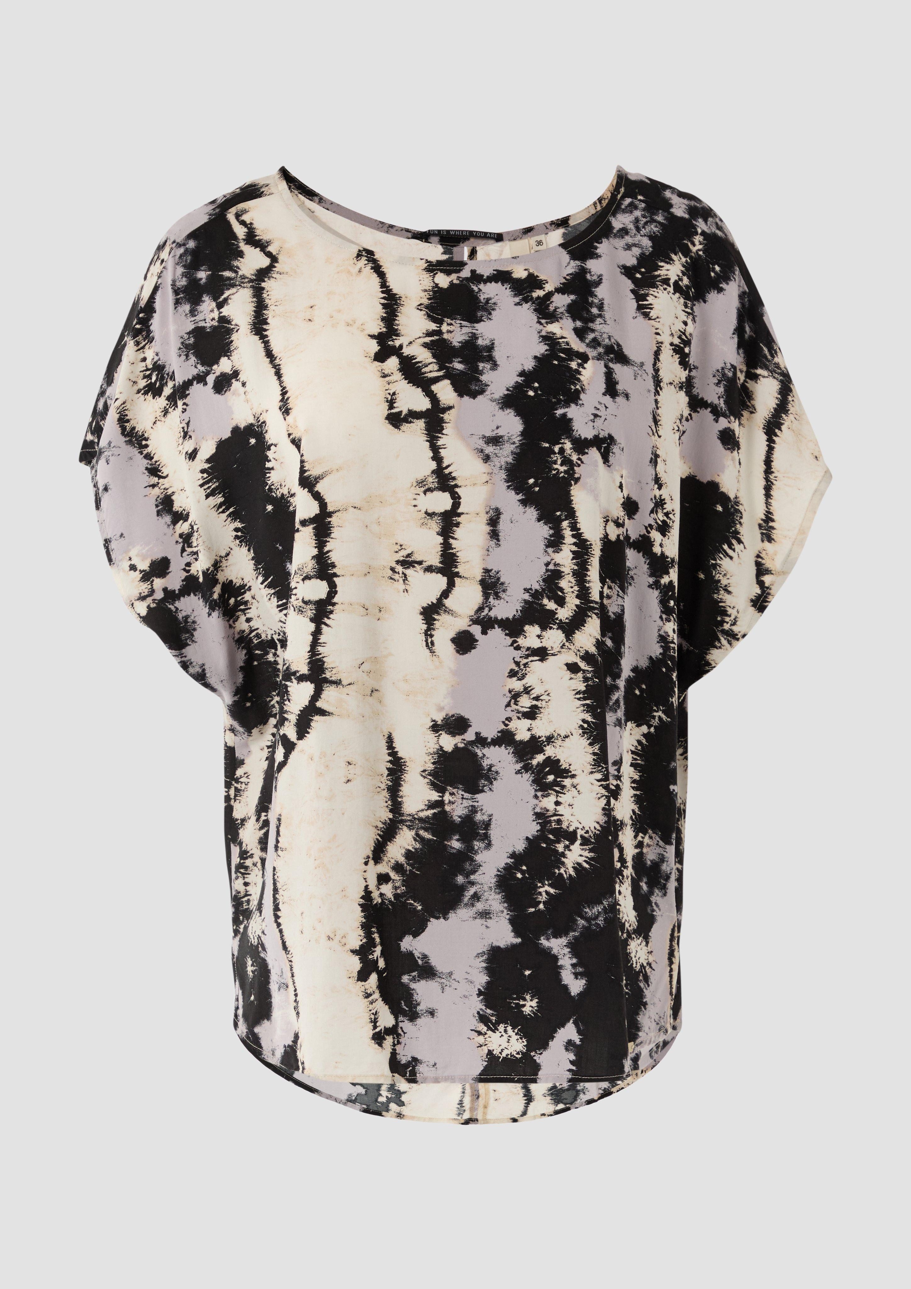 QS Kurzarmbluse Oversize-Bluse aus Viskose Cut günstig online kaufen
