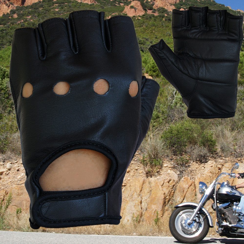 PROANTI Motorradhandschuhe PROANTI fingerlose Chopper Auto Motorrad taktische Lederhandschuhe