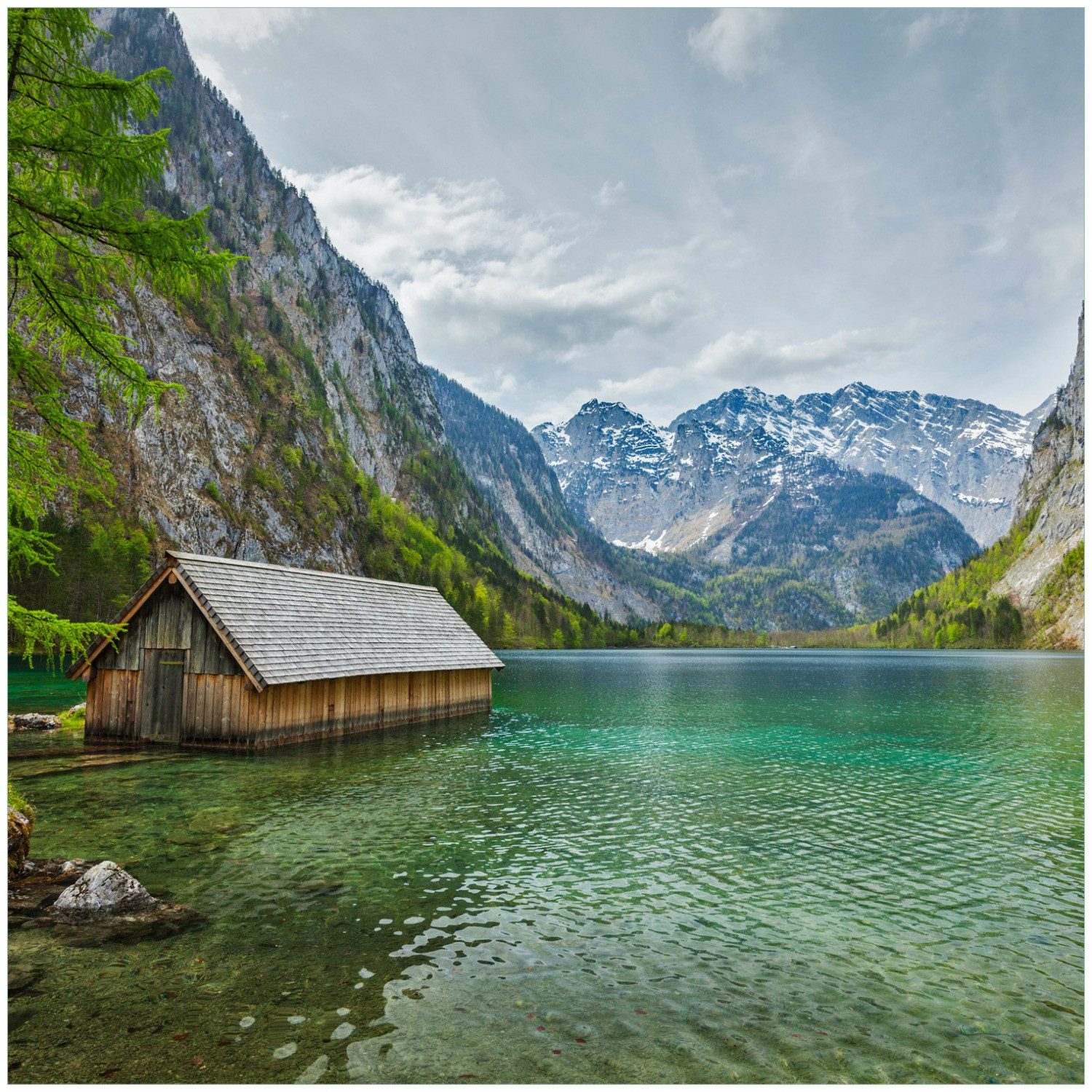 Wallario Memoboard Berghütte an See