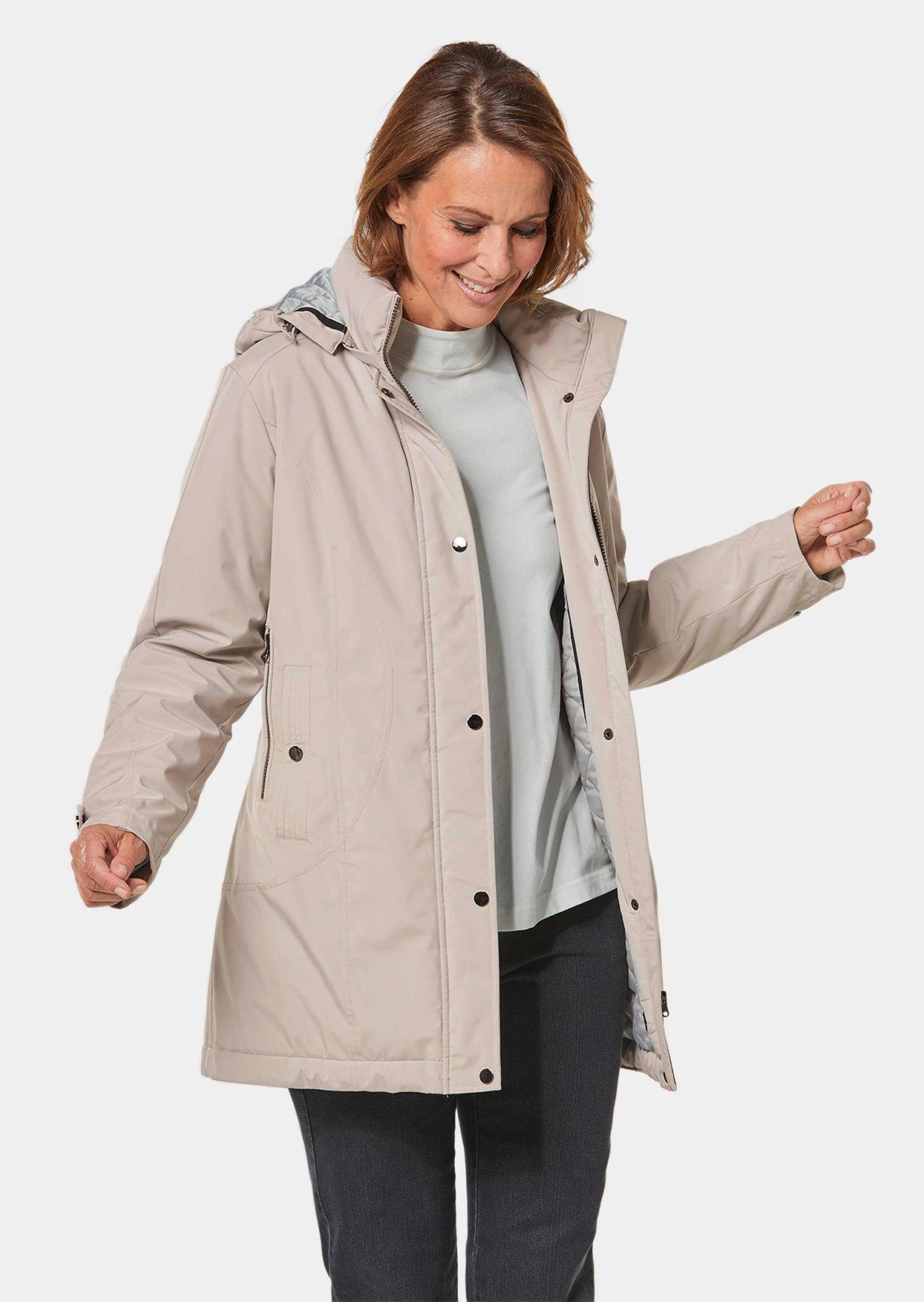 GOLDNER Allwetterjacke Sportliche Jacke mit vielen Details stein