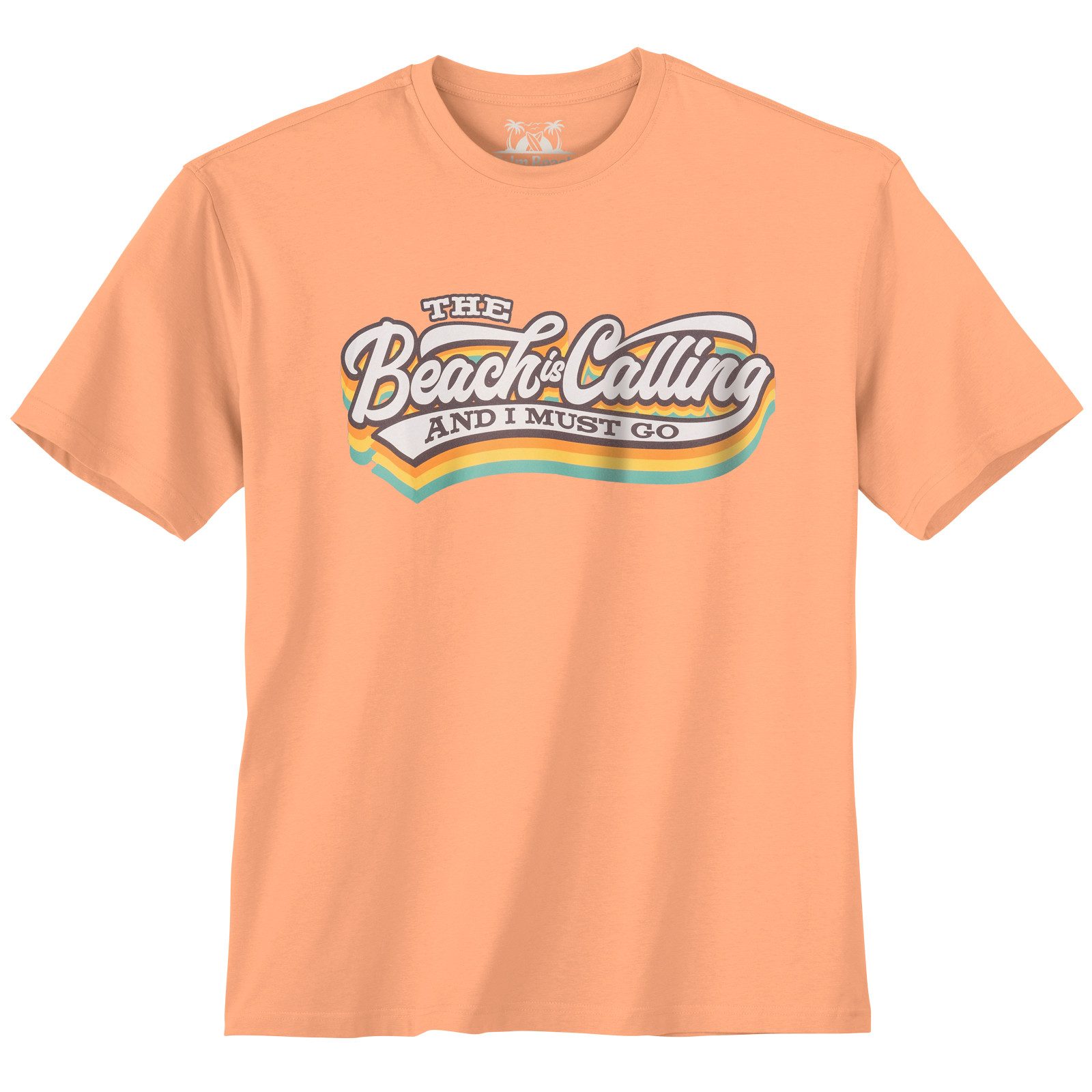 Print-Shirt Calm Beach Übergrößen T-Shirt orange Beach Calling