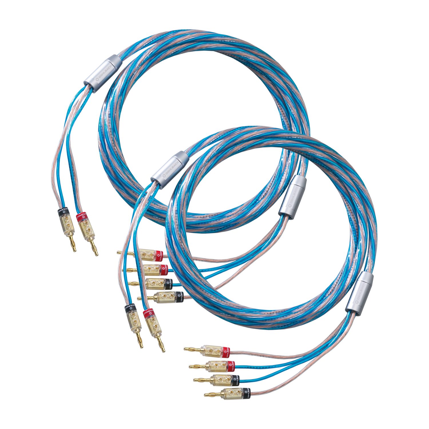 Oehlbach Bi-Tech 4 B Exellentes Lautsprecherkabel-Set Bi-Wiring Audio-Kabel, 2 x Bananen Stecker, 4 x Bananen Stecker (300 cm), Hochwertiges Kupfer, Flexibel