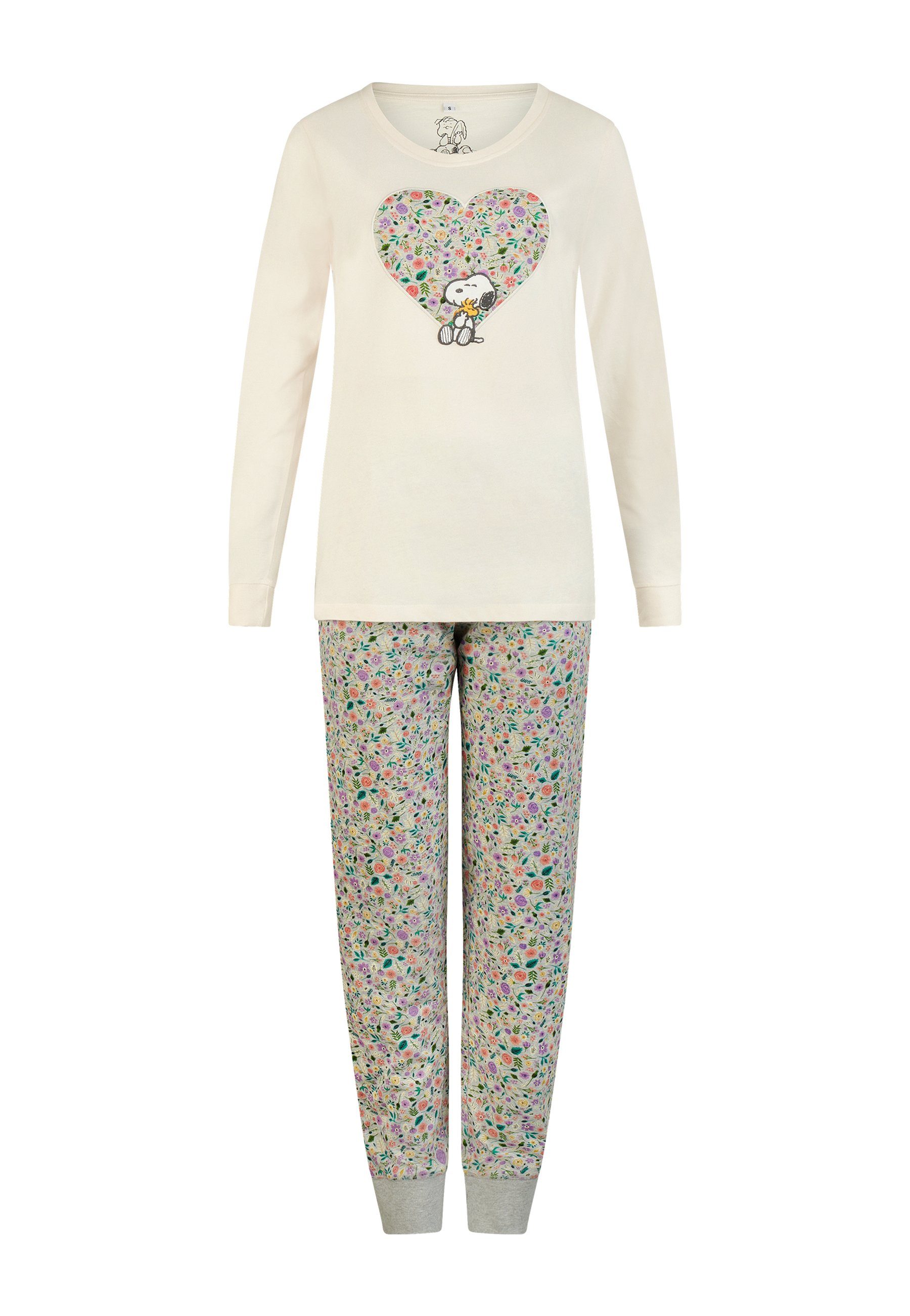 ONOMATO! Schlafanzug »Peanuts Snoopy Peace Damen Frauen Pyjama-Set  Langarm-Shirt mit Schlafhose Lang« (2 tlg) online kaufen | OTTO