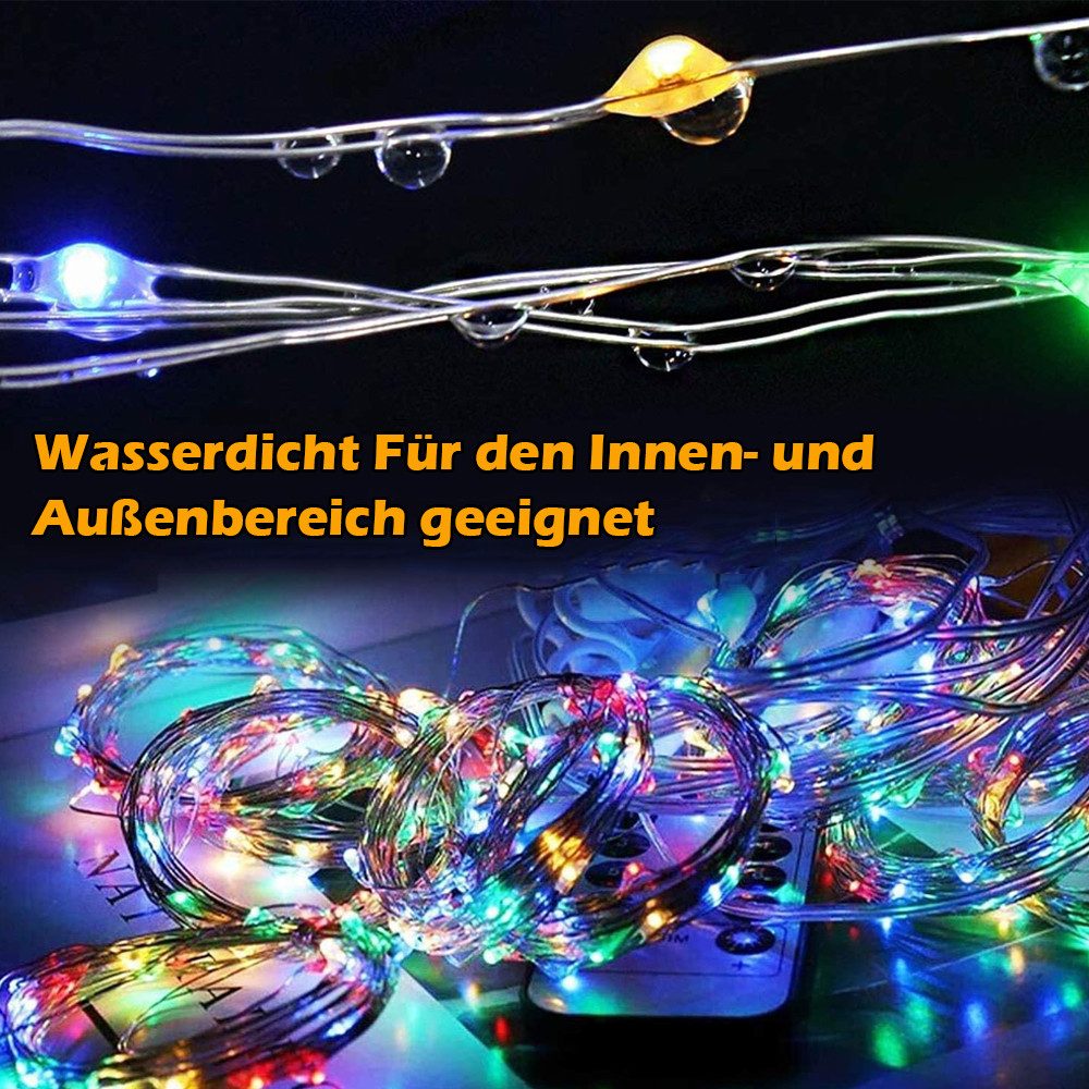 TUWENA LED-Lichterkette Lichtervorhang 3x3m LED Lichterkette, 300 LED Lichterketten mit 8 Modi