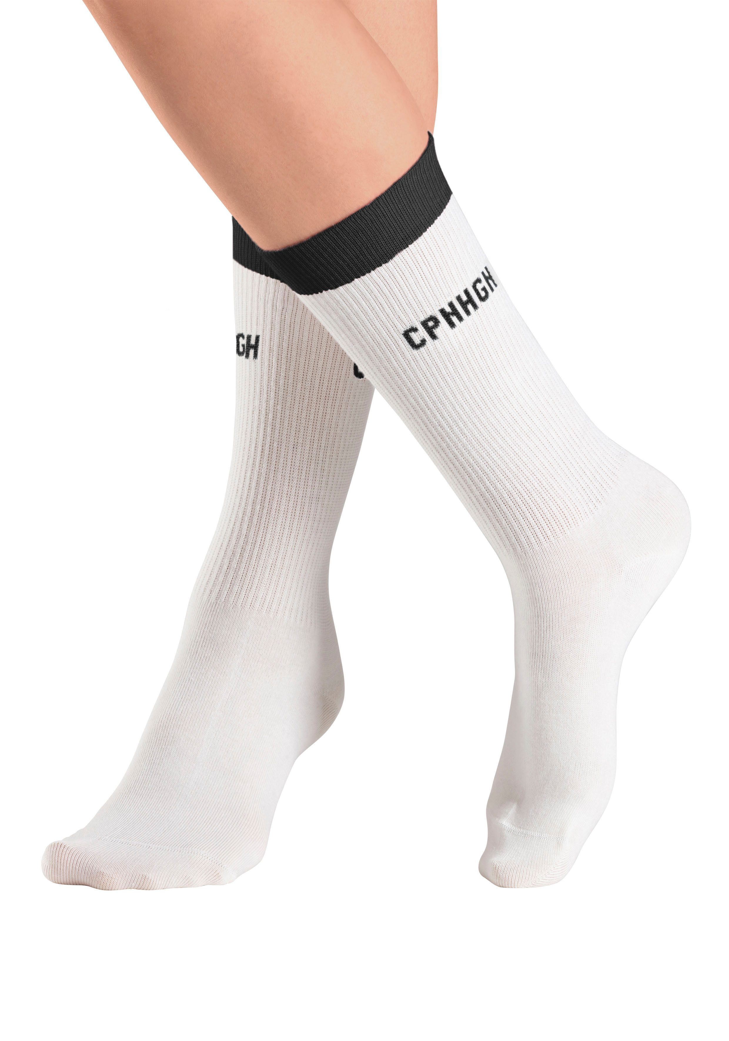 Copenhagen Studios Tennissocken (Packung, 2-Paar) mit kontrastfarbenem Bund