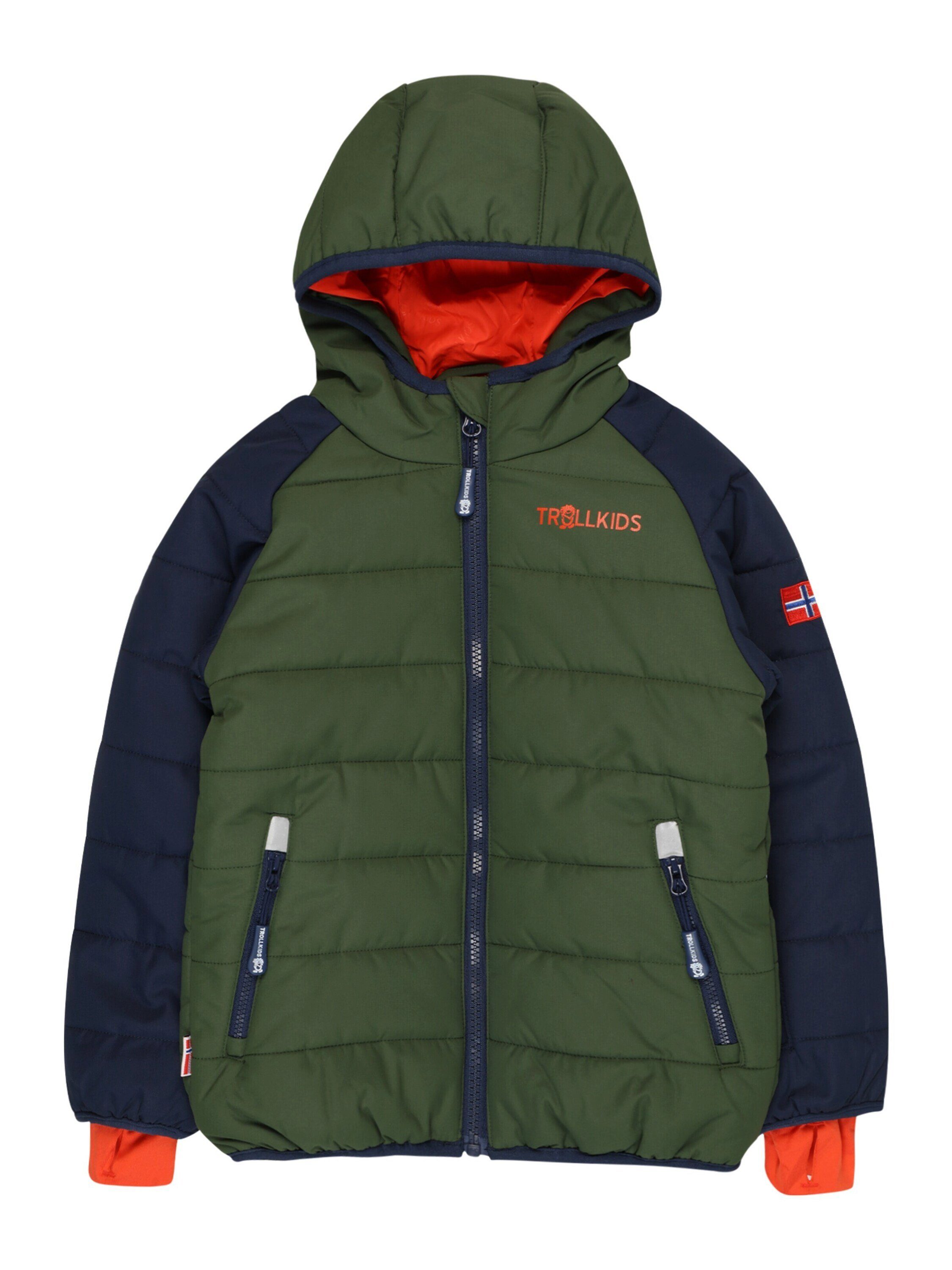 TROLLKIDS Outdoorjacke Hafjell Pro (1-St) Marineblau/Waldgrün/Orange