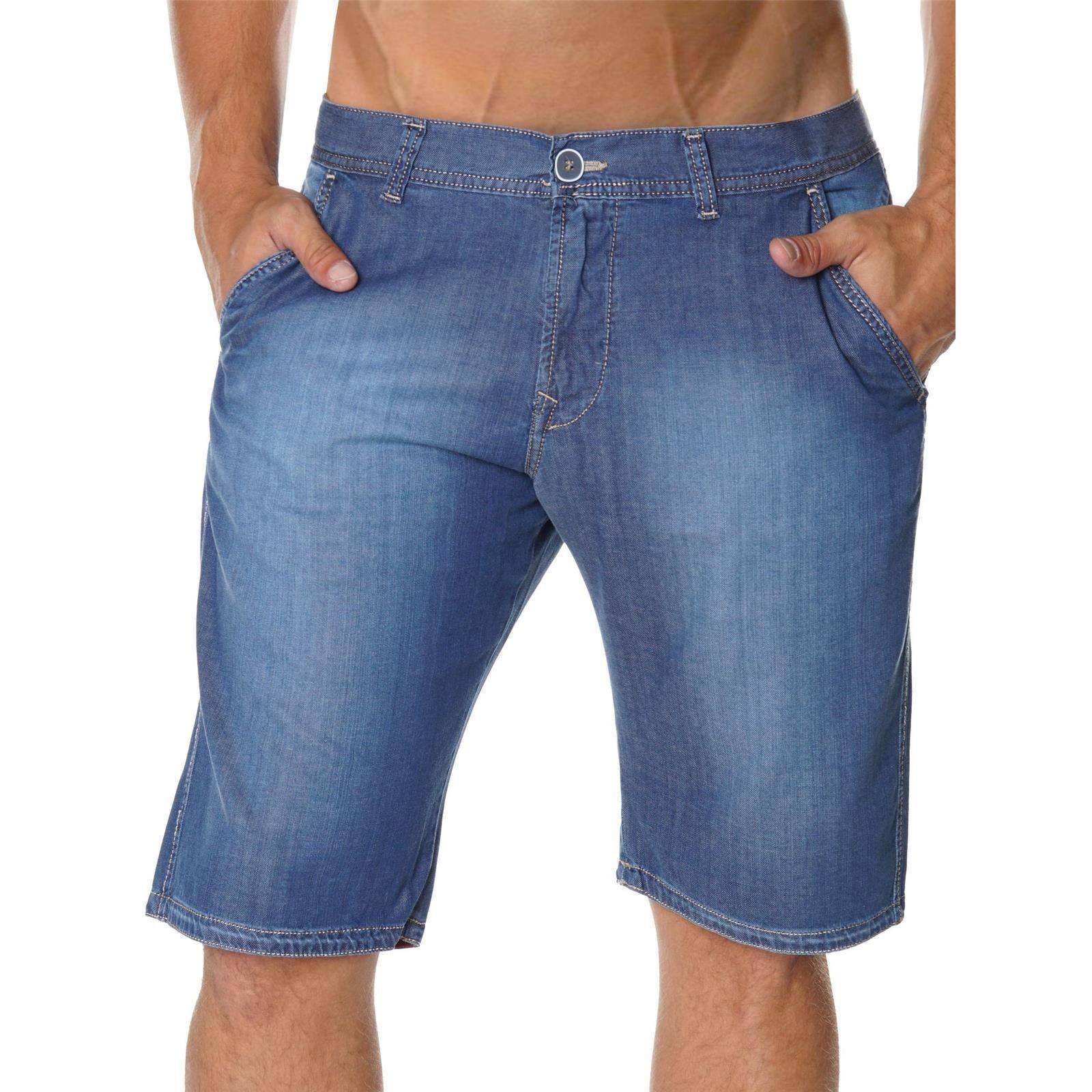 elastischem 1-tlg) (Packung, Shorts mit Herren 22742 Jeans Stanley Jeans 012 Bund Shorts