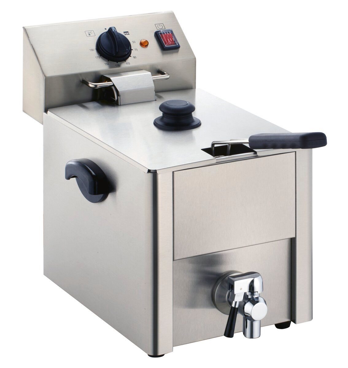 GastroHero Fritteuse Elektro Fritteuse EF-ECO10A, 10 Liter mit Ablasshahn, Gastro, 3250 W