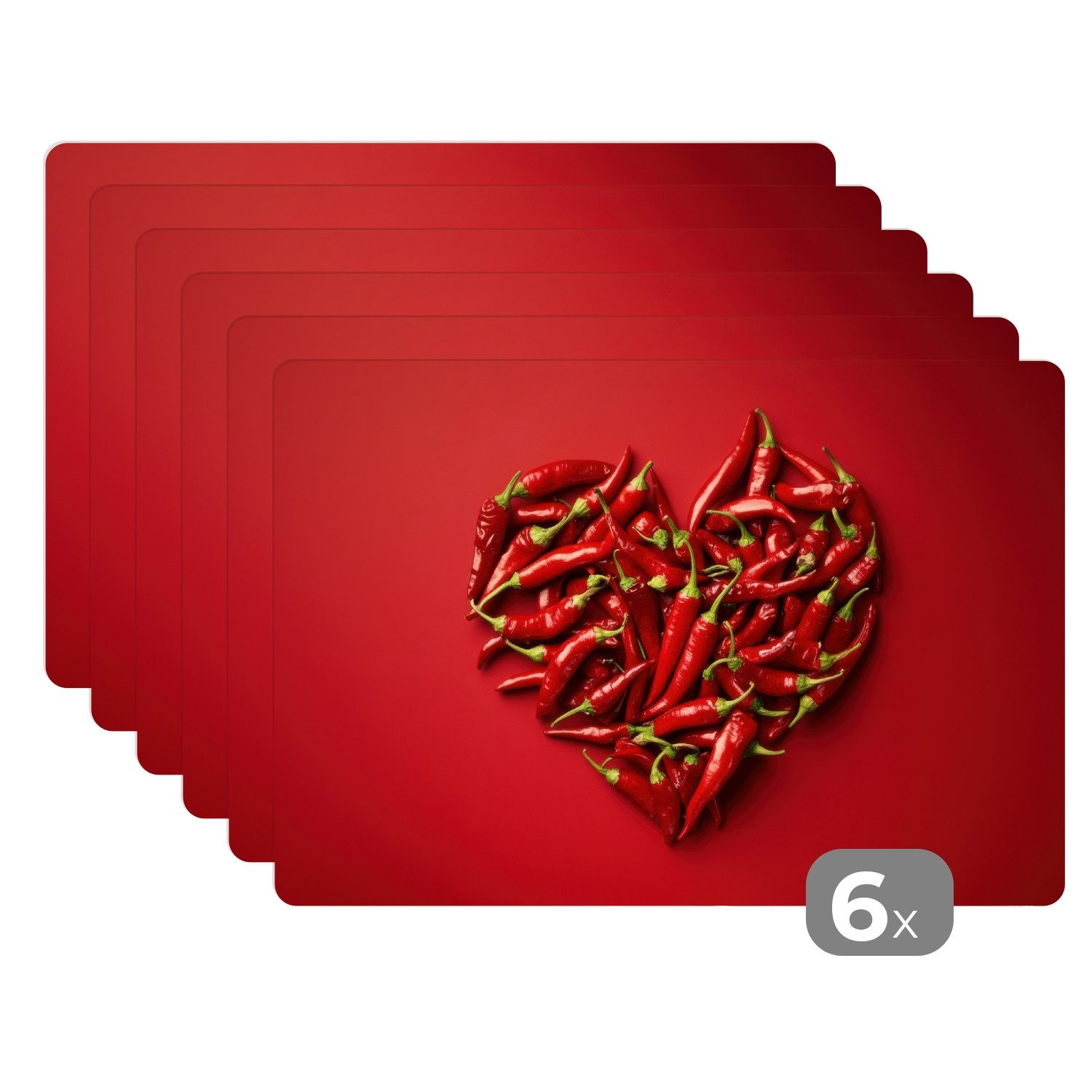 MuchoWow Platzset Paprika - Rot - günstig online kaufen