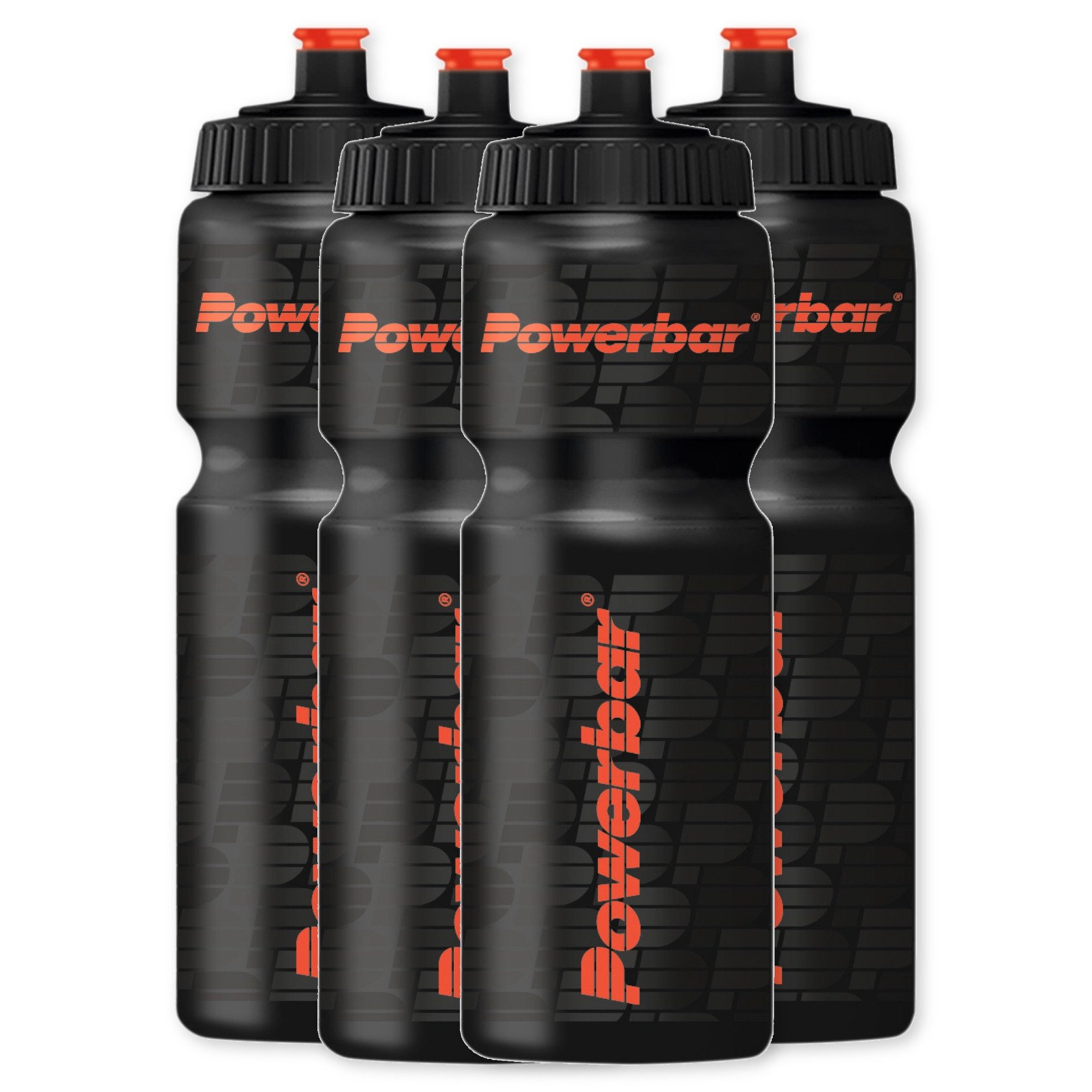 PowerBar Trinkflasche 4 x 750 ml schwarz auslaufsicher BPA frei Sporttrinkflasche