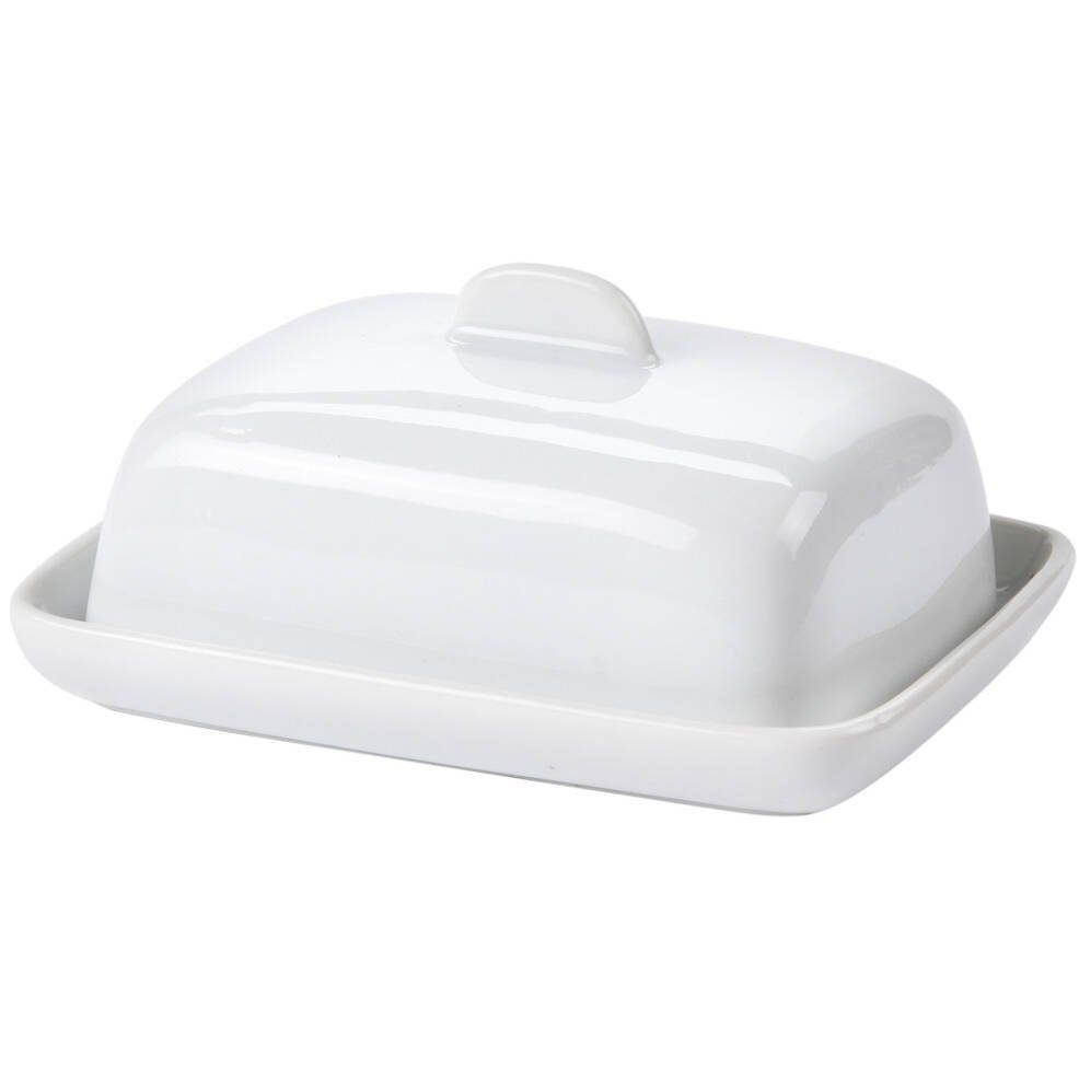 Excellent Houseware Butterdose Butterdose aus Keramik, klein, weiß, Porzellan, (einzeln)