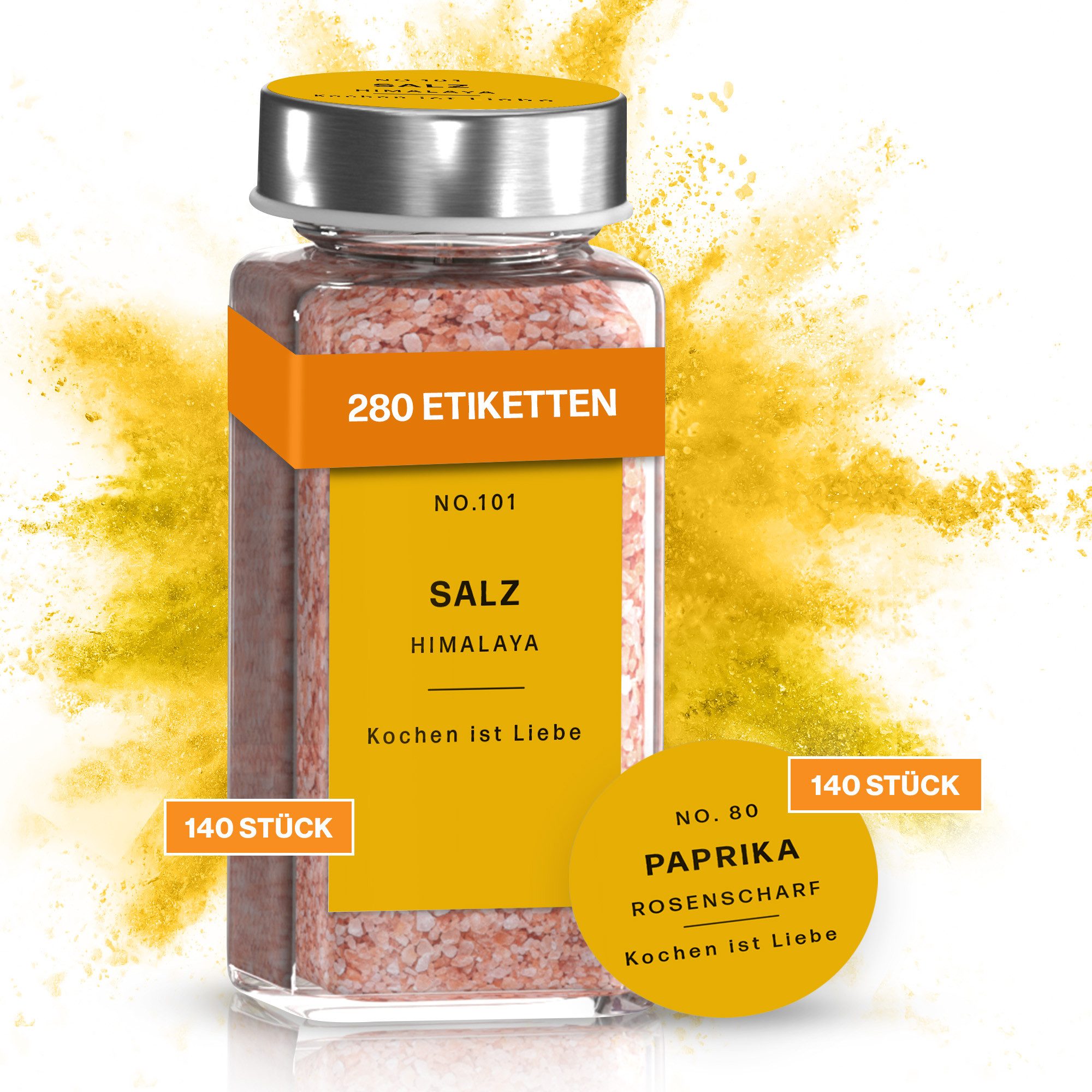 MS.EMMA, Ярлыки Gewürzetiketten, selbstklebend und wasserfest, 280 Gewürzaufkleber, Modernes Design