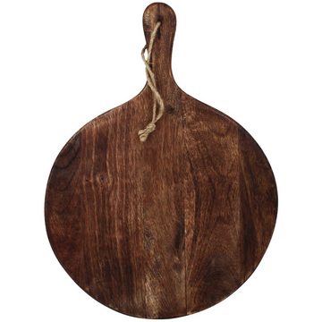 Koopman Tablett Oval 40cm gebrannt, Mangoholz, Servierplatte Brett Holzbrett Servierbrett