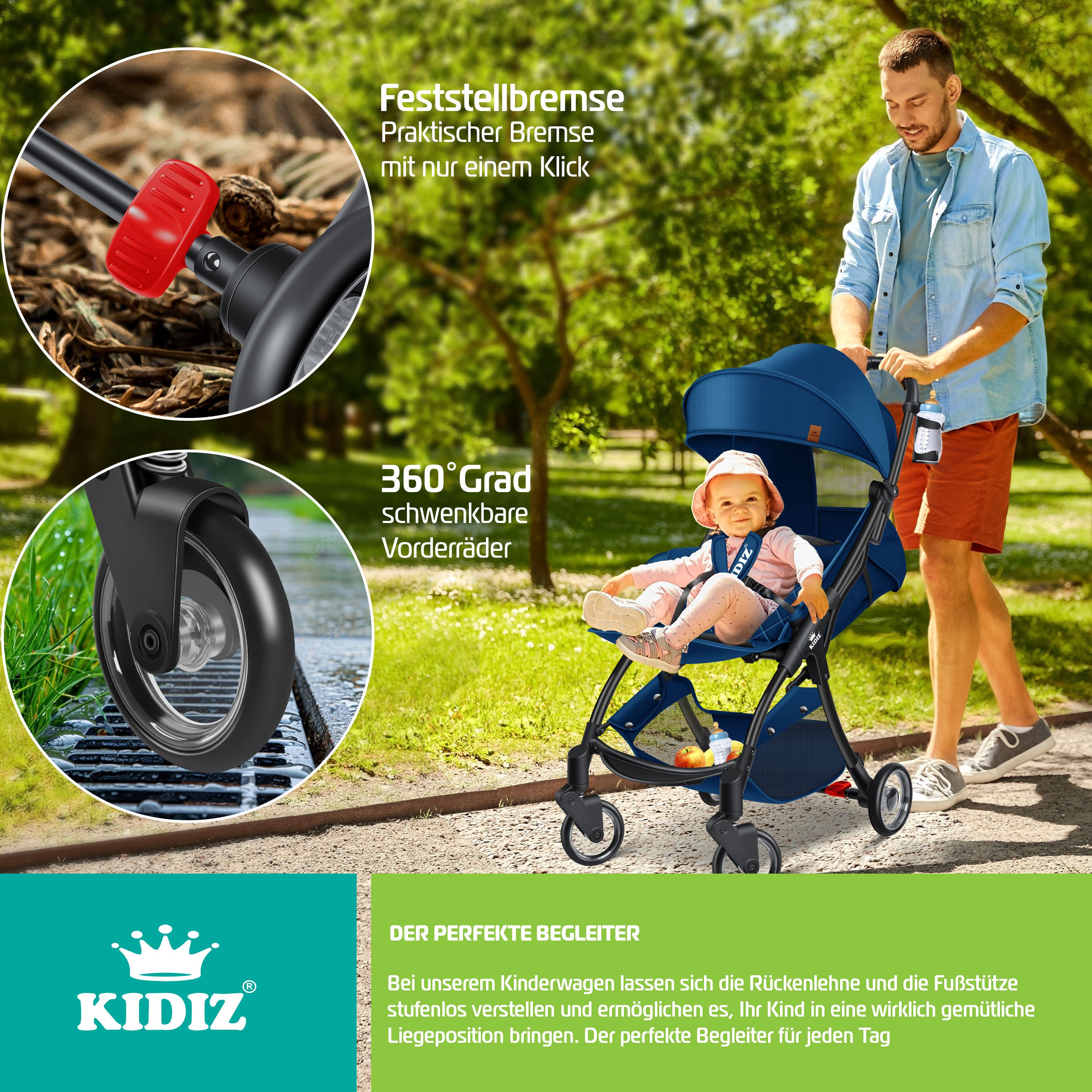 KIDIZ Liegebuggy faltbar - Bild 3
