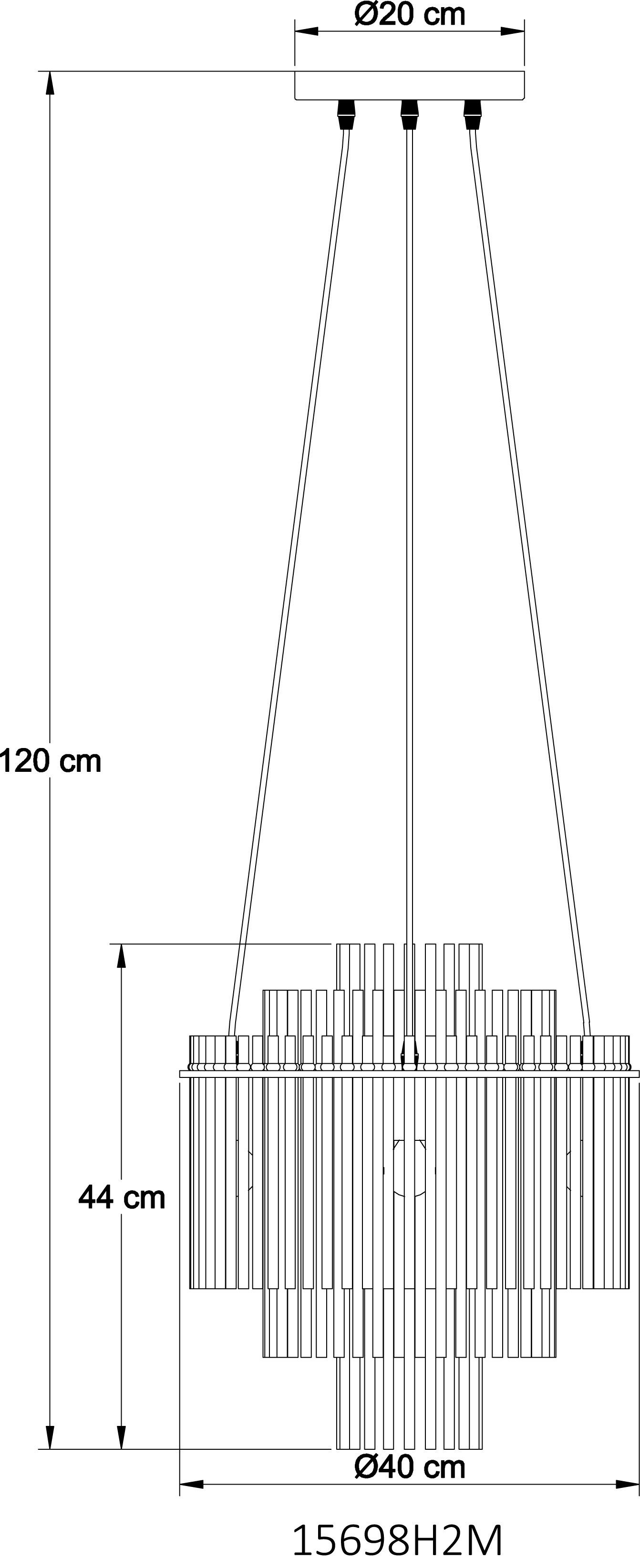 GLOBO LIGHTING Hängeleuchte GORLEY, ohne Leuchtmittel, Hängelampe goldfarben Glasstäbe opal klar verlaufend elegant