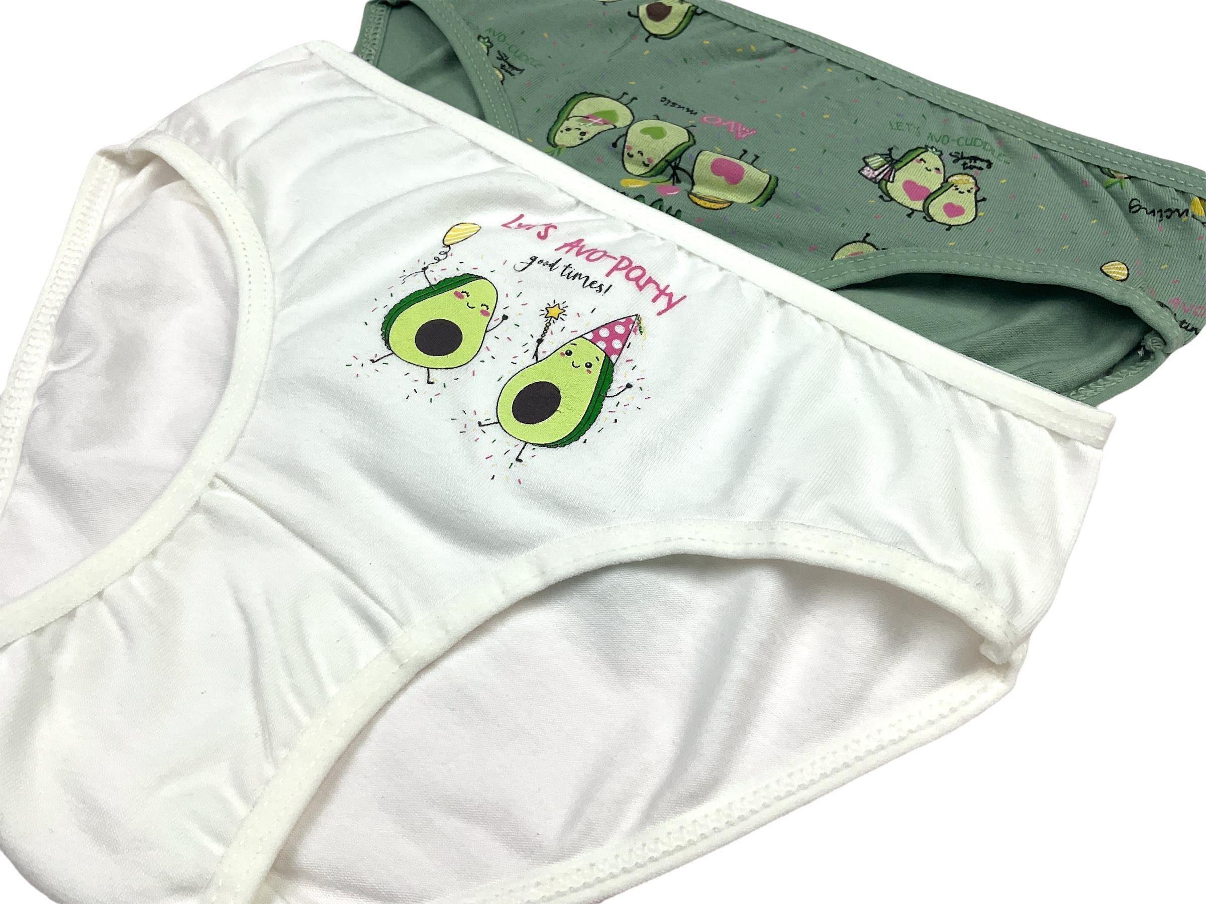 LOREZA Slip 10er Set MÃ¤dchen Slips - Avocado - Bunt (Spar-Packung, 10-St)