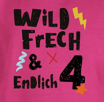 Shirtracer T-Shirt Wild frech und endlich 4 - Wunderbar vier Jahre 4. Geburtstag