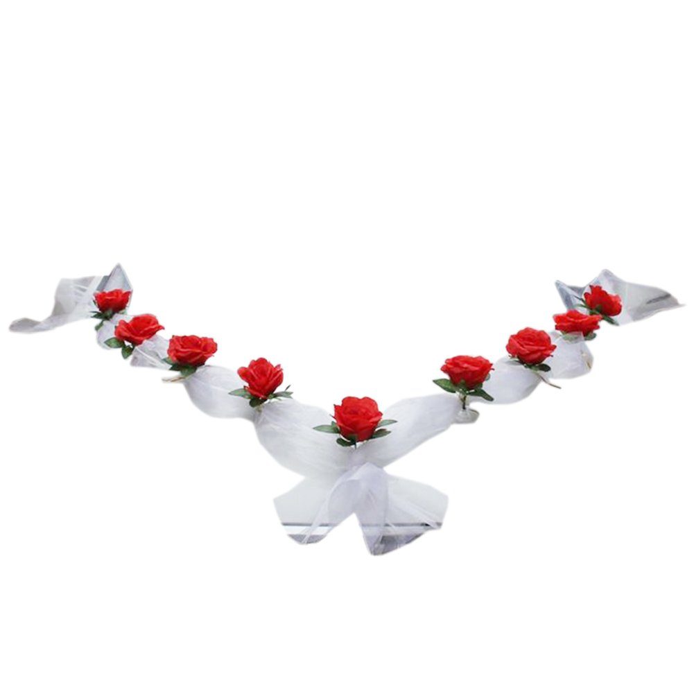Kunstblumenstrauß Hochzeits-Haupt-Hochzeitsauto-Arrangement, Langlebiges Blusmart white Und, red plus
