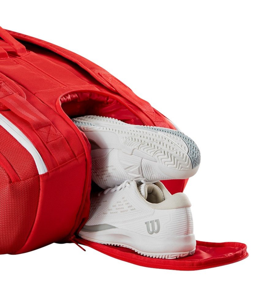 Wilson Sporttasche Tennis-Racketbag Super Tour 2025 (Schlägertasche, 3 Hauptfach) rot