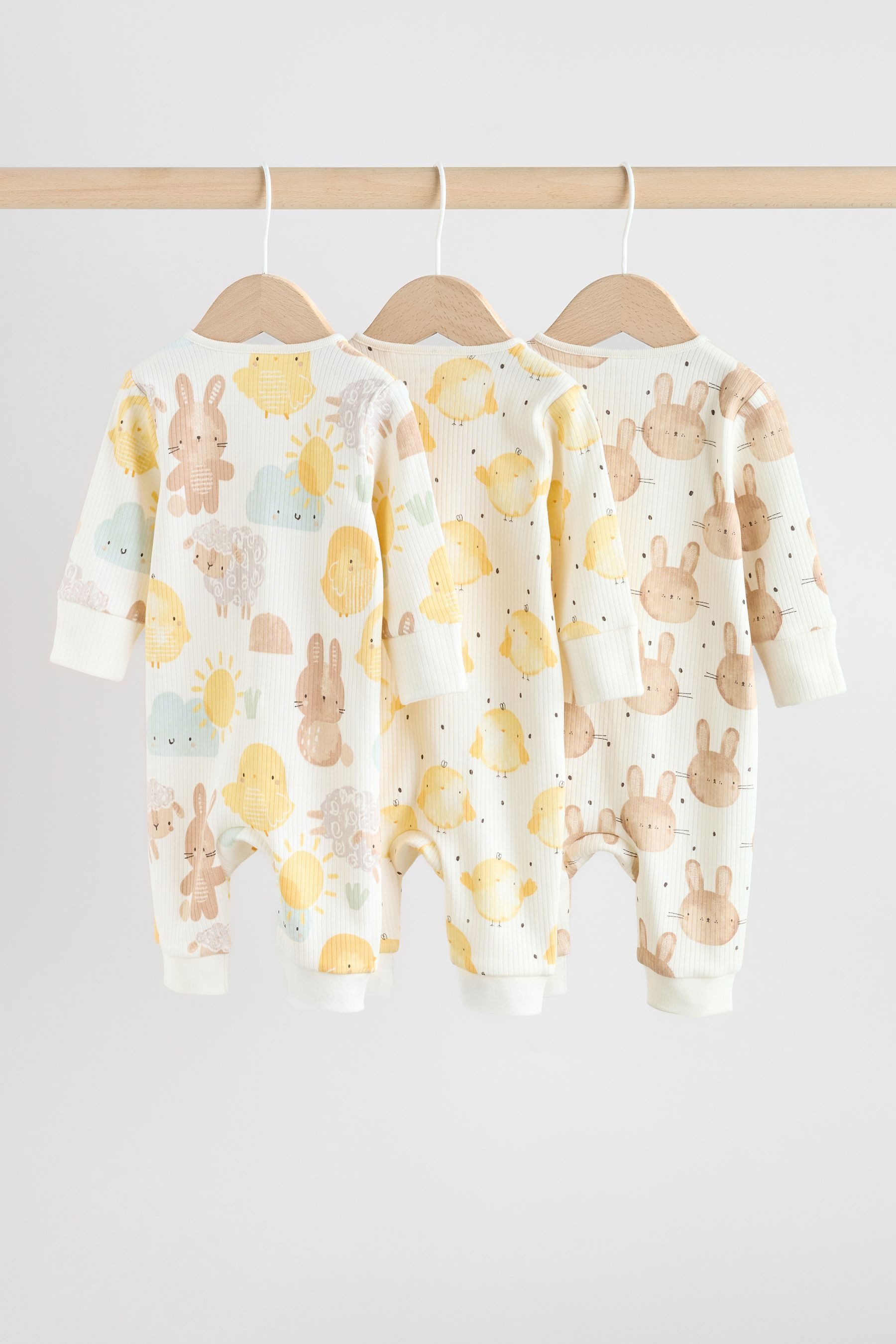 Next Schlafoverall Babyschlafanzüge mit Zweiwege-RV, 3er-Pack (3-tlg)