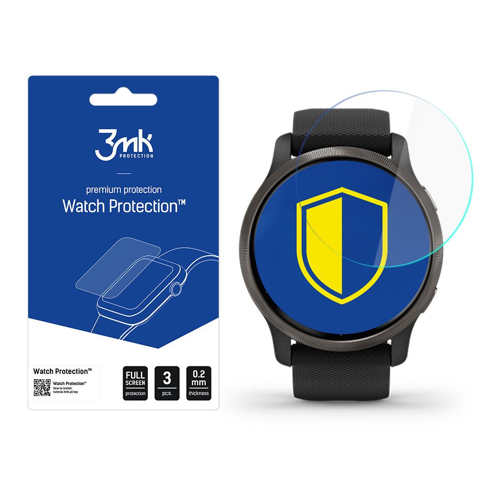 3MK Displayschutzfolie Uhrenschutz Kratzschutz Watch Spar-Set, 3-tlg., 0, 2 mm dünn, 250% stärkeres Display, 0,2 mm dünn, 3er-Pack