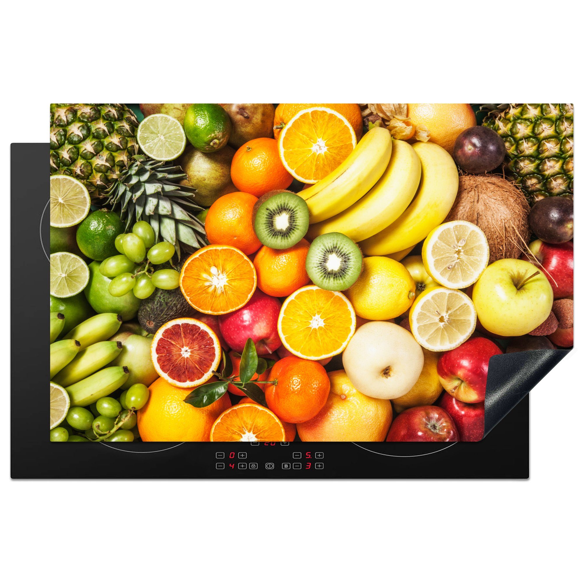 - Obst, für küche, Kiwi 81x52 die Induktionskochfeld cm, MuchoWow Herdblende-/Abdeckplatte (1 tlg), - Banane Vinyl, Schutz Ceranfeldabdeckung