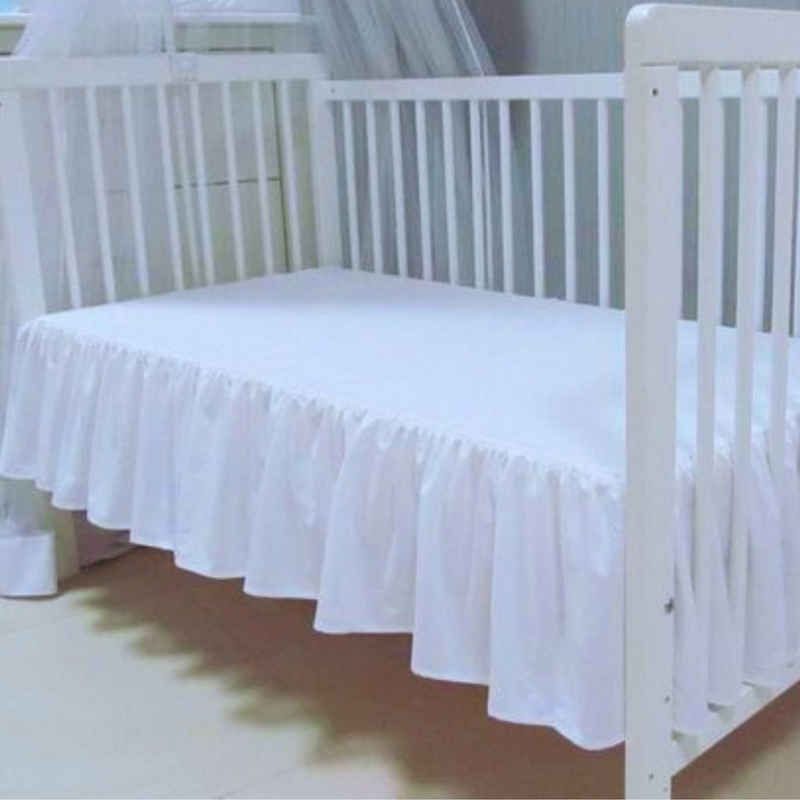 Betthusse Bettvolant Bettlaken für Babybett, Glatt, Einfarbig, Babymajawelt, Dekorativ, Reine Baumwolle, Made in EU