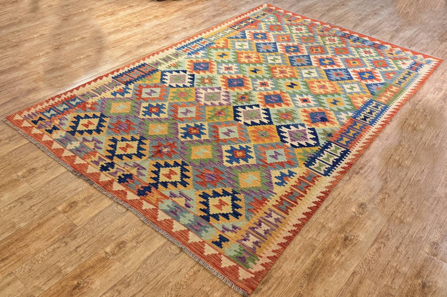 Rug Studios Teppich KELIM ORIGINAL HANDGEARBEITET, Rechteckig, Höhe: 5 mm, Handgefertigt, 197 x 293 cm, Multi