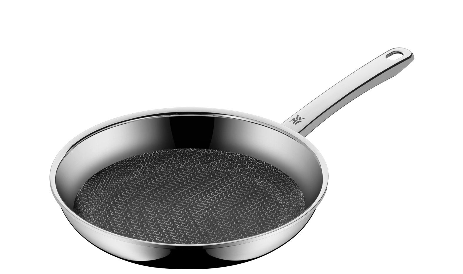WMF Bratpfanne Profi Resist Stielpfanne mit beschichtetem Schüttrand, 24 cm, 3-Schicht-Material: Edelstahl rostfrei, Aluminium, Chromstahl (24 cm (Höhe 5 cm), 1-tlg., optimal für Herdplatten mit Ø 18 cm), Made in Germany