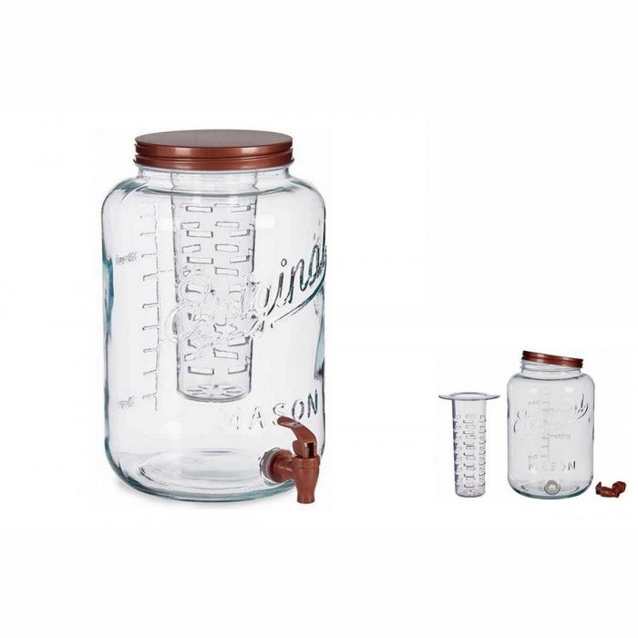 Vivalto Getränkespender Kanne Durchsichtig Wasserhahn Kühlgerät Metall Kunststoff Glas 8000 ml