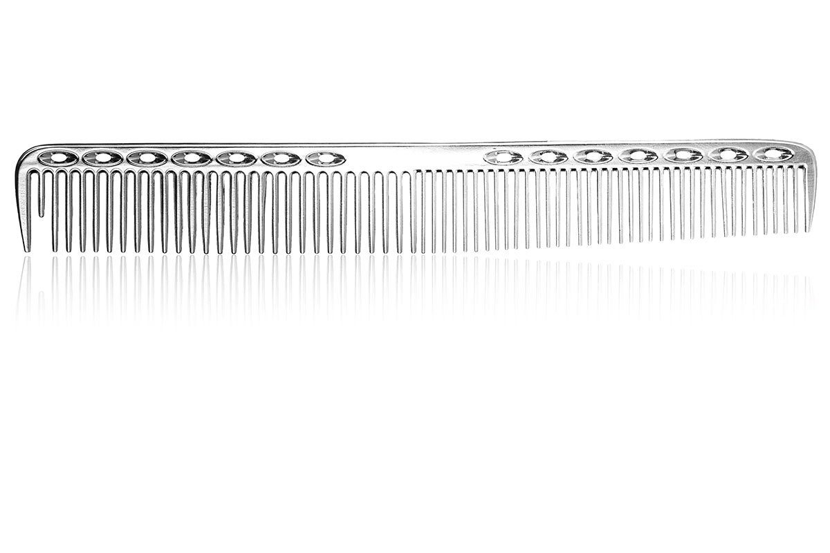 Kosmetex Haarkamm Haarschneidekamm, Aluminium Friseurkamm, 18 cm