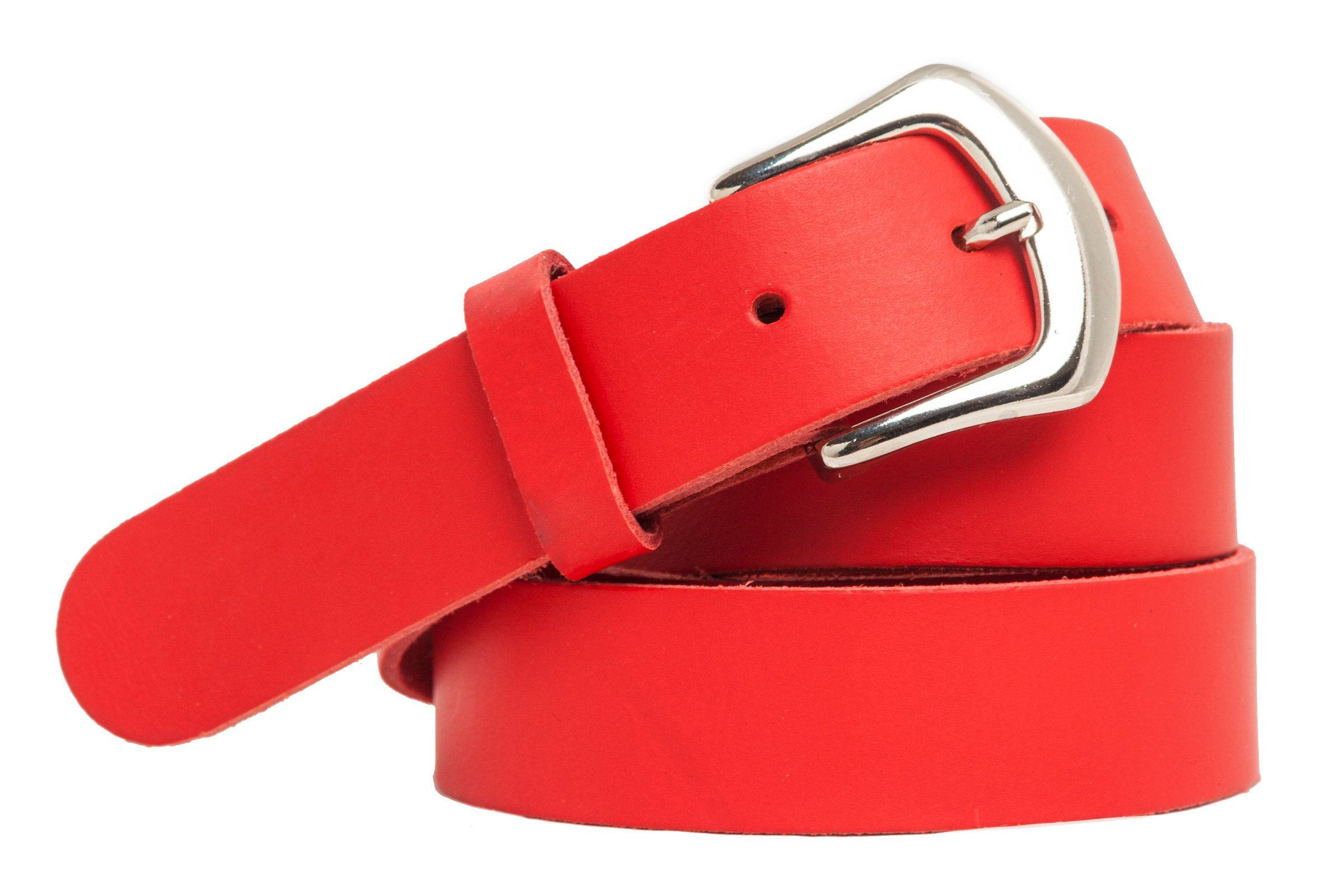 Breite und glattes Ledergürtel aus shenky Rot, Leder) (Weiß Leder Herrengürtel Damengürtel Gürtel 3cm