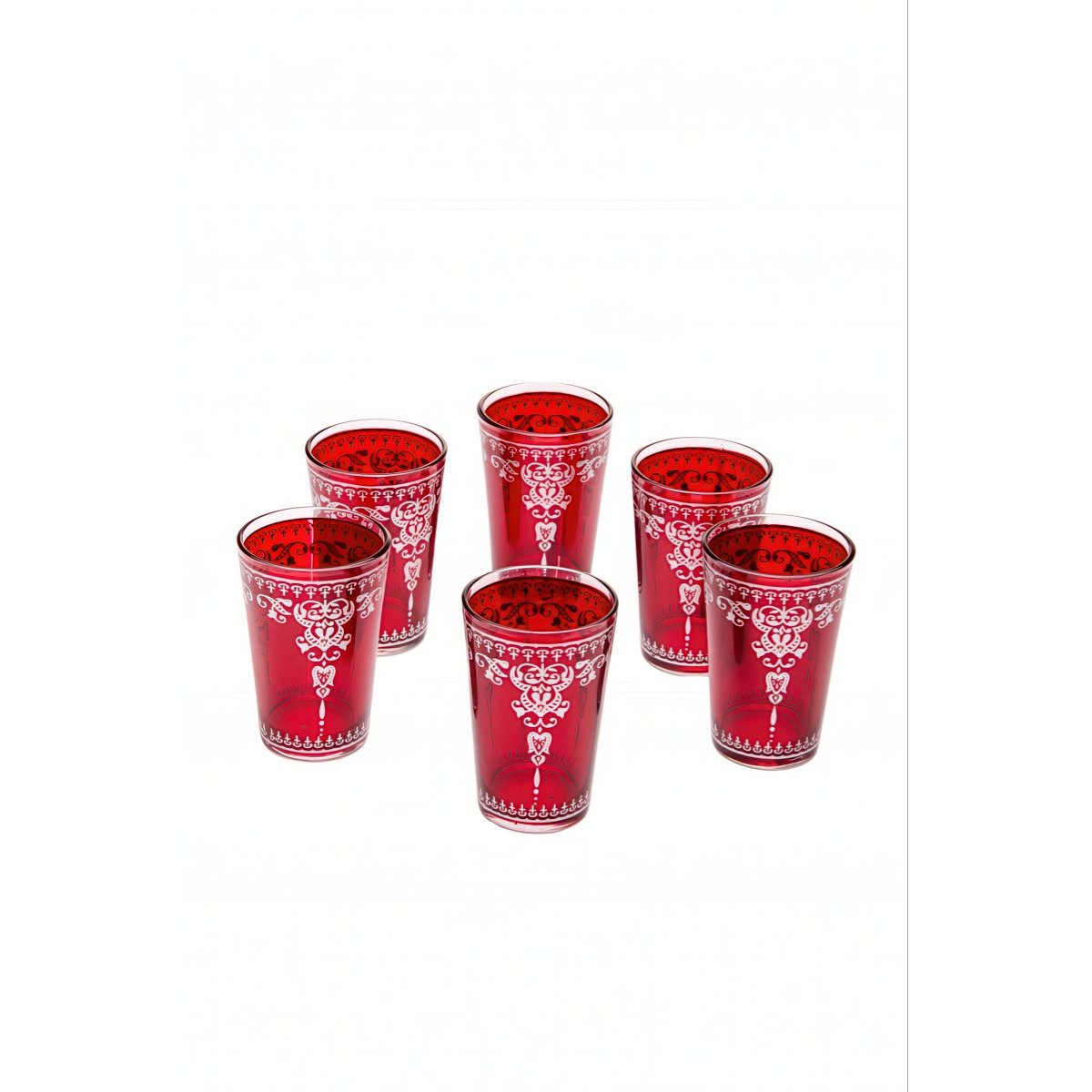 Marrakesch Orient & Mediterran Interior Teeglas 6er Set Marokkanische Teegläser Andalous Grün Gläser aus Glas 9 cm, 6-tlg., Glas, Handarbeit