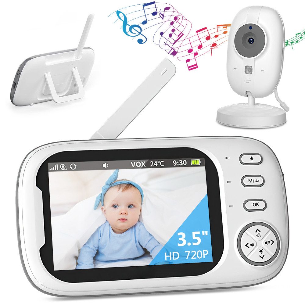 Babyphone Babyphone mit Kamera 3.5 Zoll Video-Babyphone LCD babyfon 8 Schlaflied
