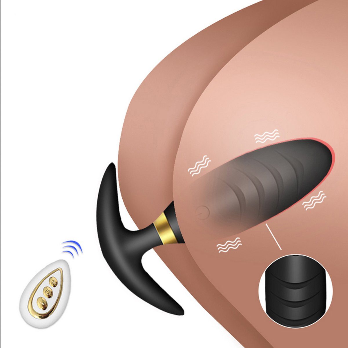 Frauen USB Prostata Vibrator Analvibrator (ergonomischer Männer verschiedene Vibrator), wiederaufladbar, - Plug Vibrationsmodi Anal / 10 Vibrationsmodi Schwarz 10 Anal und mit für TPFSecret