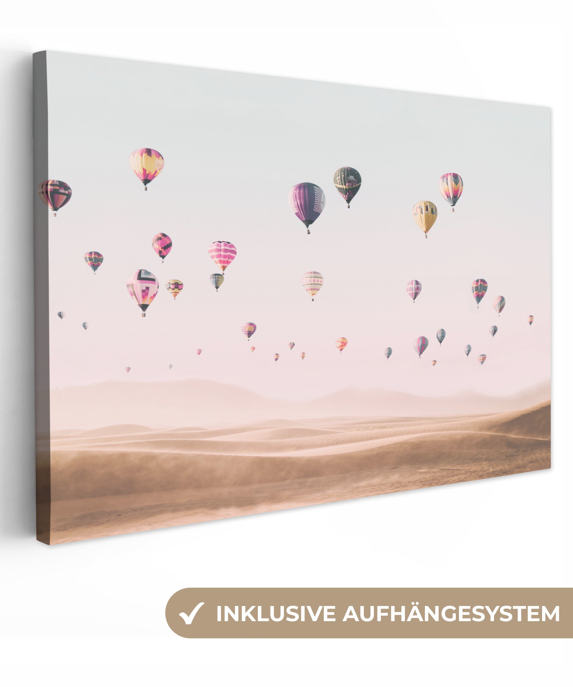 OneMillionCanvasses® Leinwandbild Heißluftballon - Wüste - günstig online kaufen