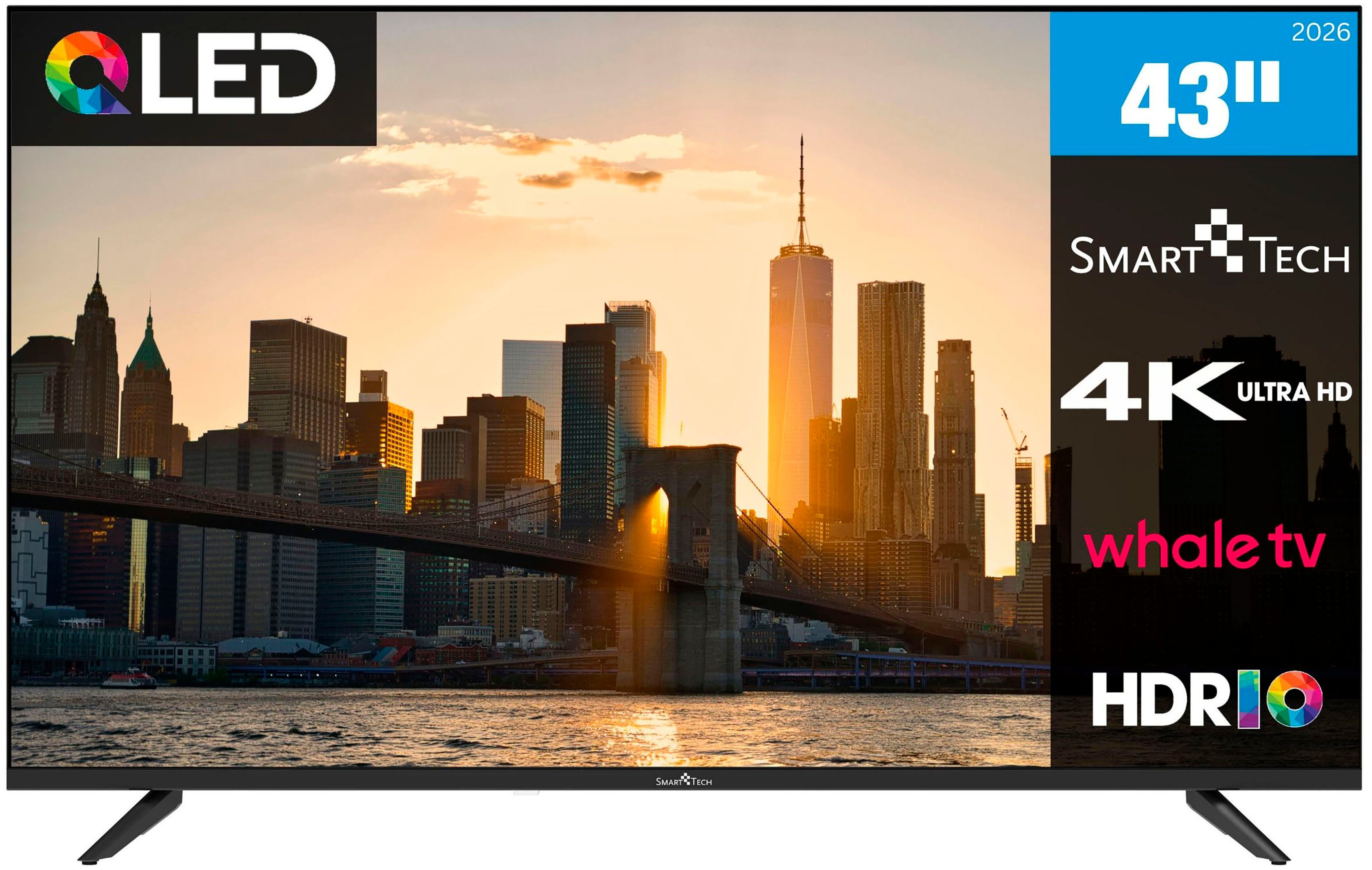 Smart Tech 43QH02V QLED-Fernseher (108 cm/43 Zoll, 4K Ultra HD, Smart-TV)