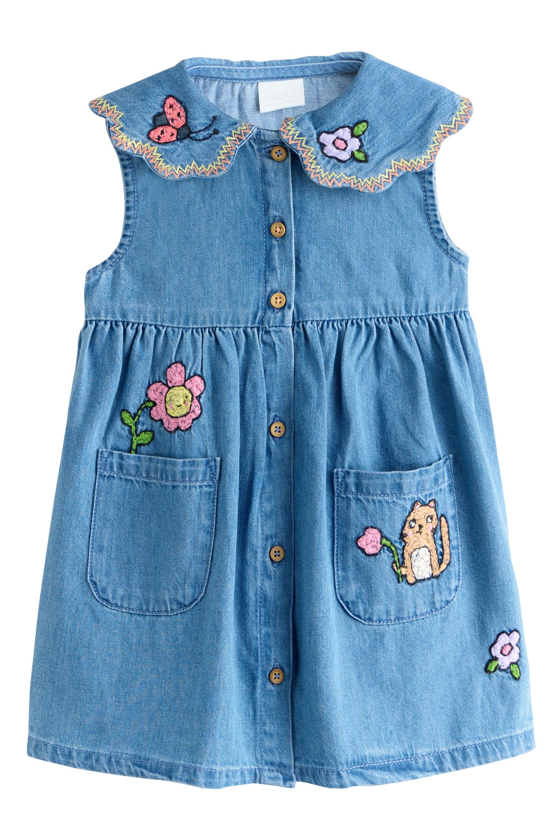 Next Jeanskleid Denimkleid mit Kragen (1-tlg)