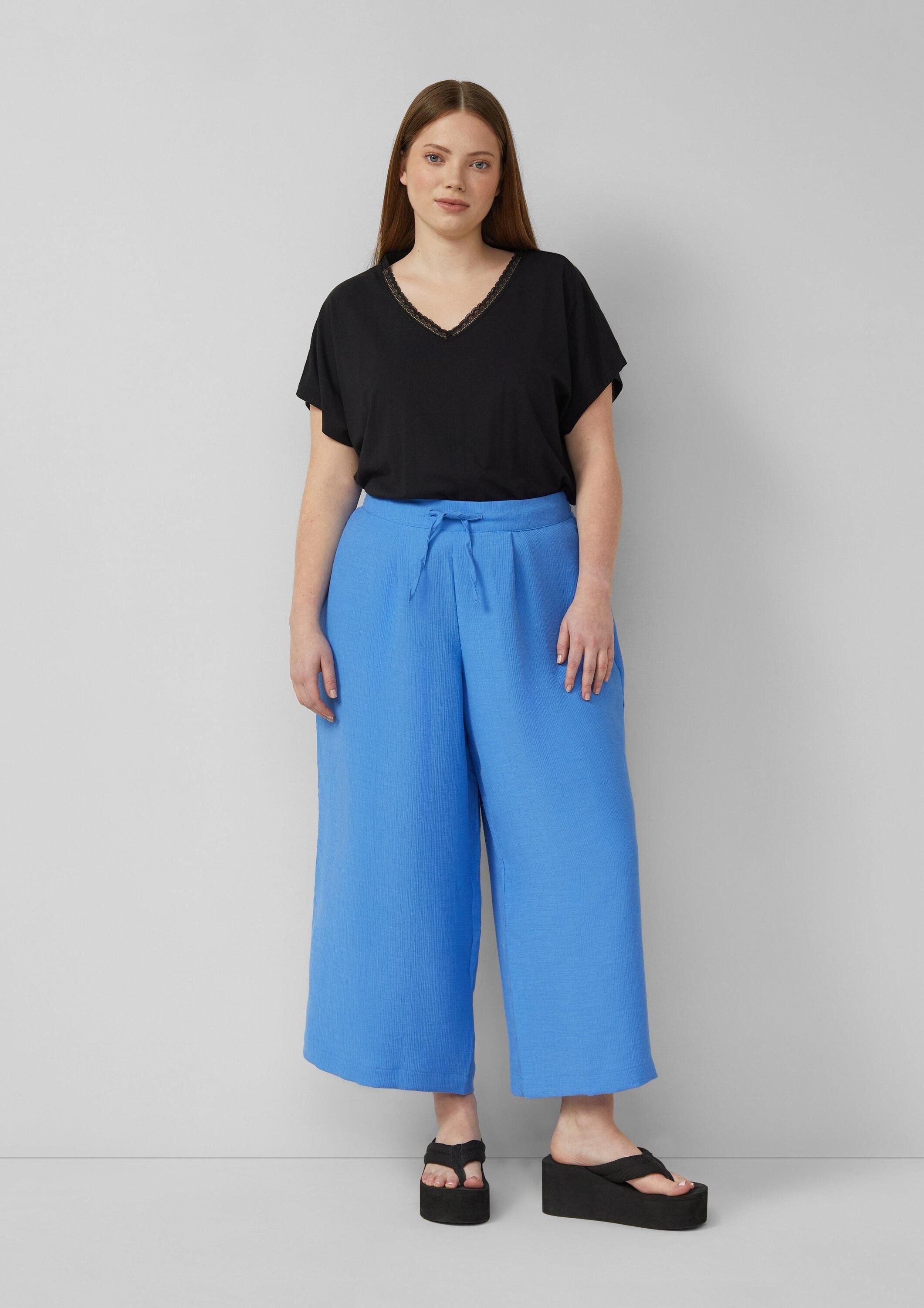 QS Culotte Hose Culotte aus leicht strukturiertem Viskosemix