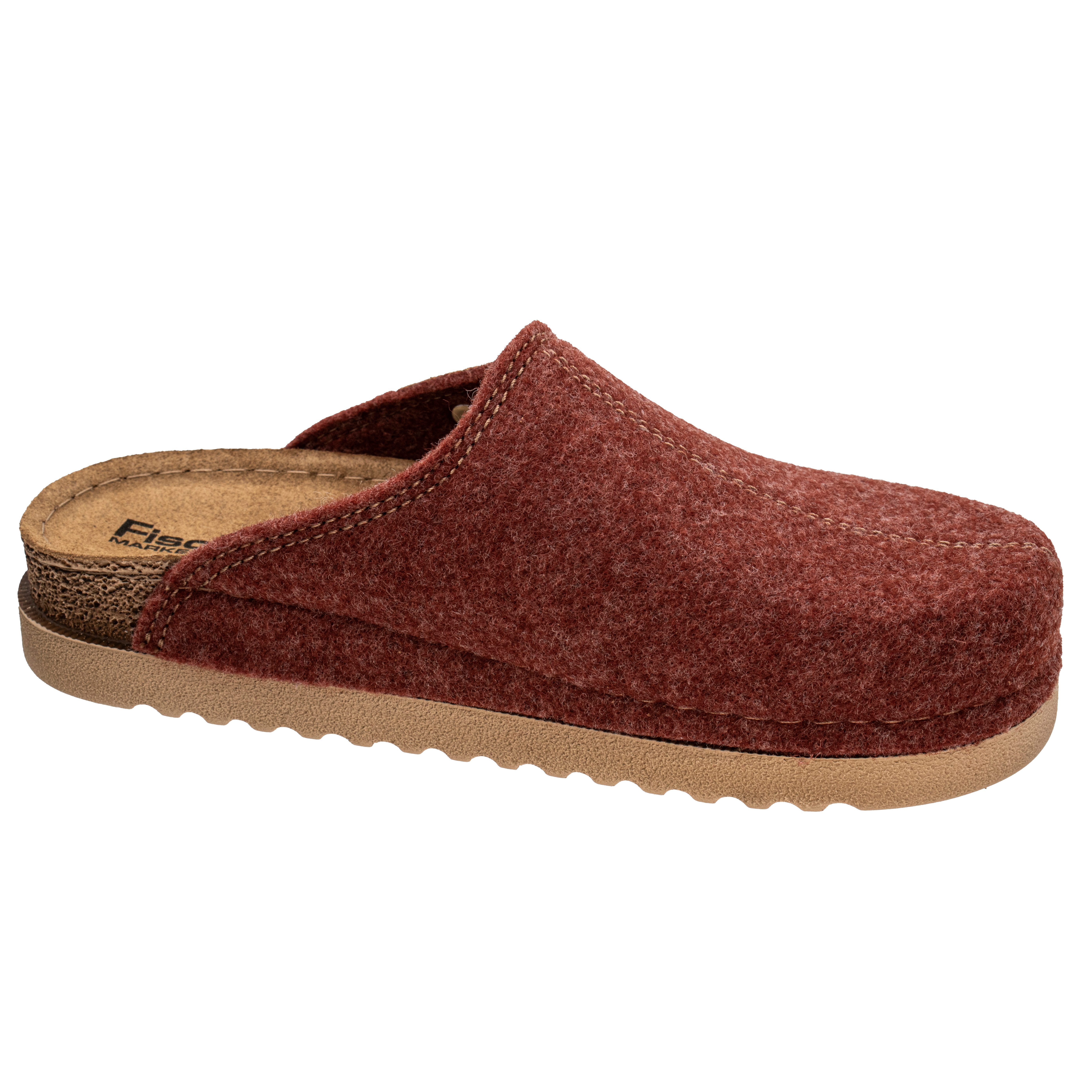 Fischer-Markenschuh Jutta Pantoffel aus recyceltem PET Filz, gepolstertes Lederfußbett, Weite G