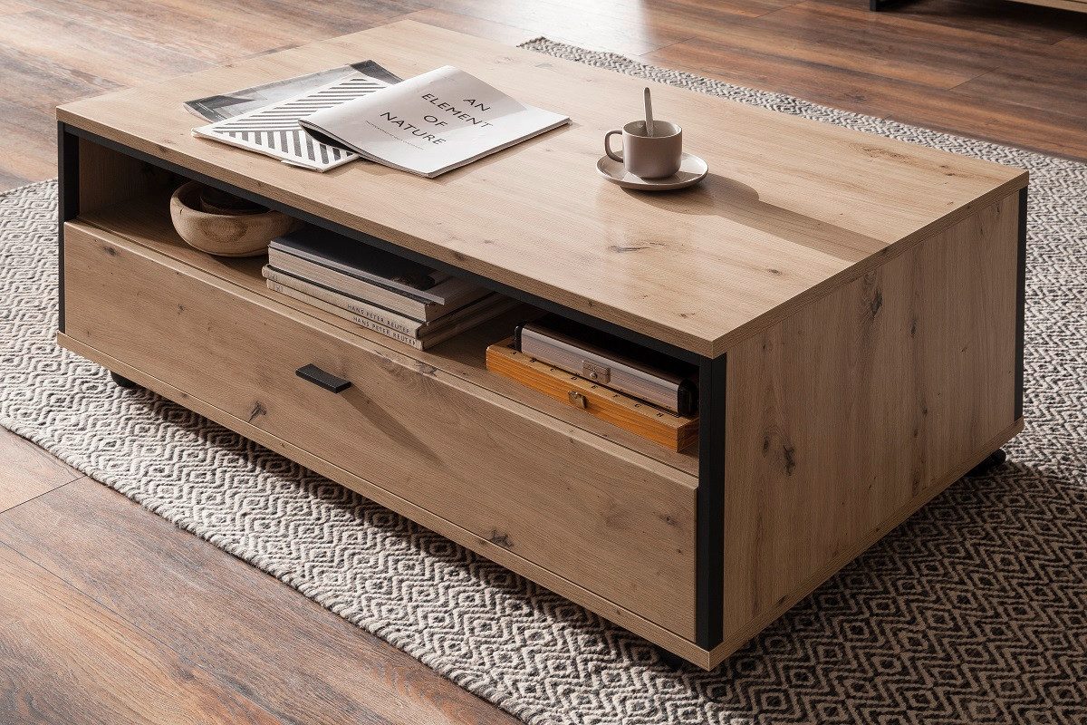 MCA furniture Couchtisch Couchtisch Wohnzimmertisch Buenos Aires, Balkeneiche (no-Set), 115 cm, Tischplatte aus Holzwerkstoff