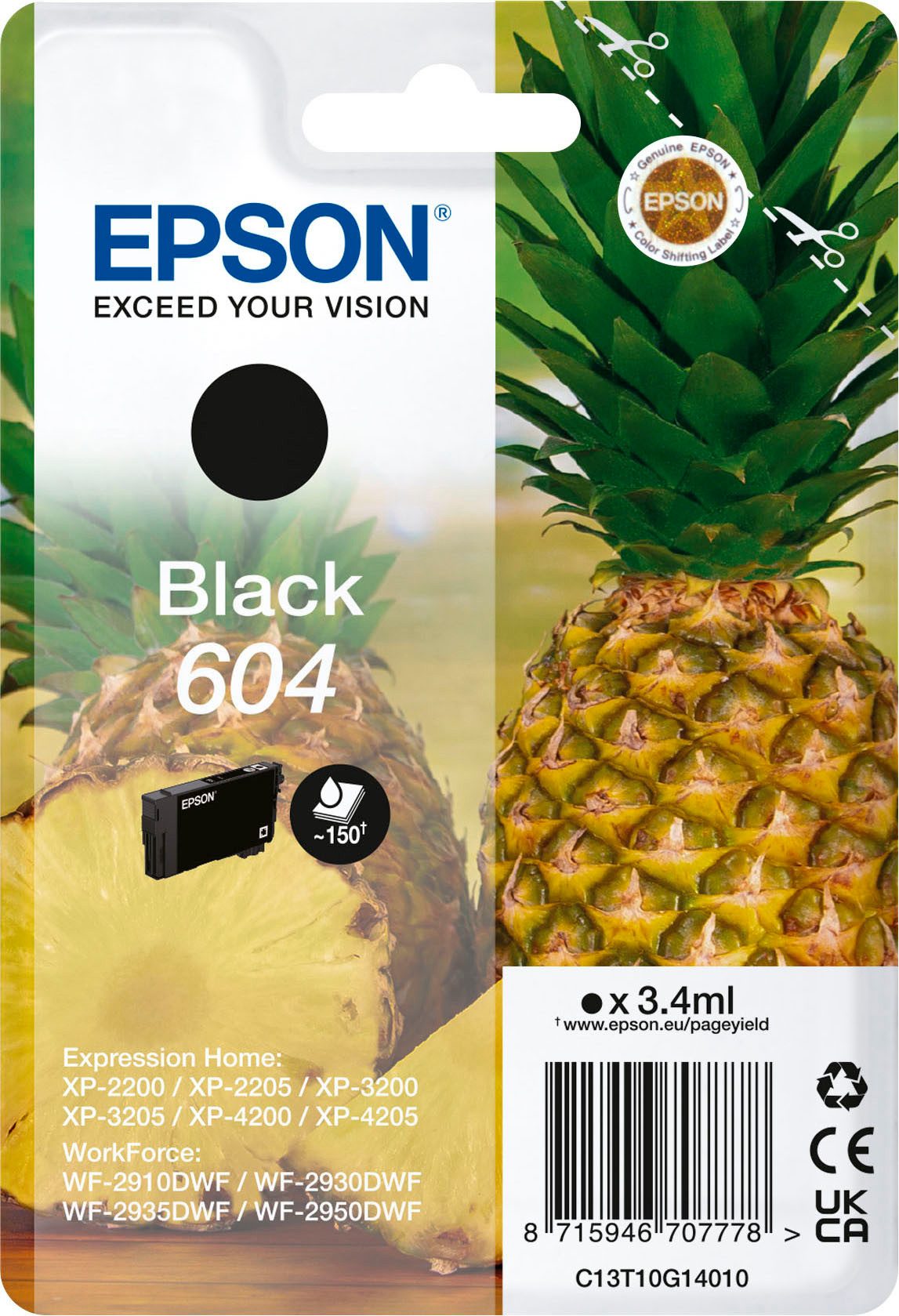 Epson 604 Tintenpatrone (1-tlg., Original Druckerpatrone, schwarz)