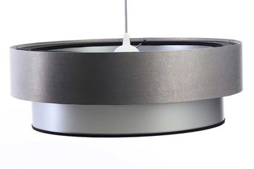 Kiom Pendelleuchte Pendelleuchte Serowe shiny grey & silver Ø 50 cm, mit Double Lampenschirm, Leuchtmittel nicht inklusive, Leuchtmittel abhängig